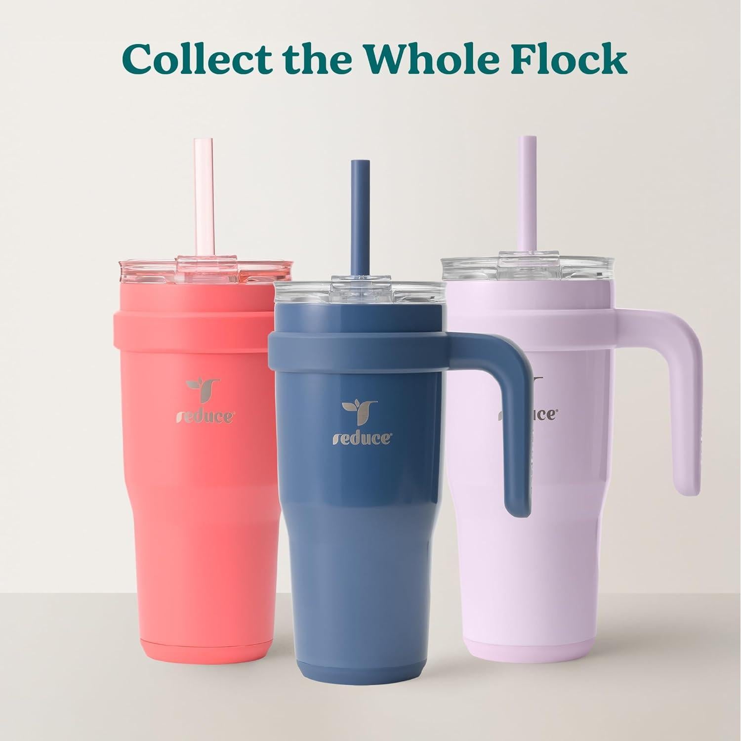 Vaso de Acero Inoxidable REDUCE 24 oz con Asa y Popote