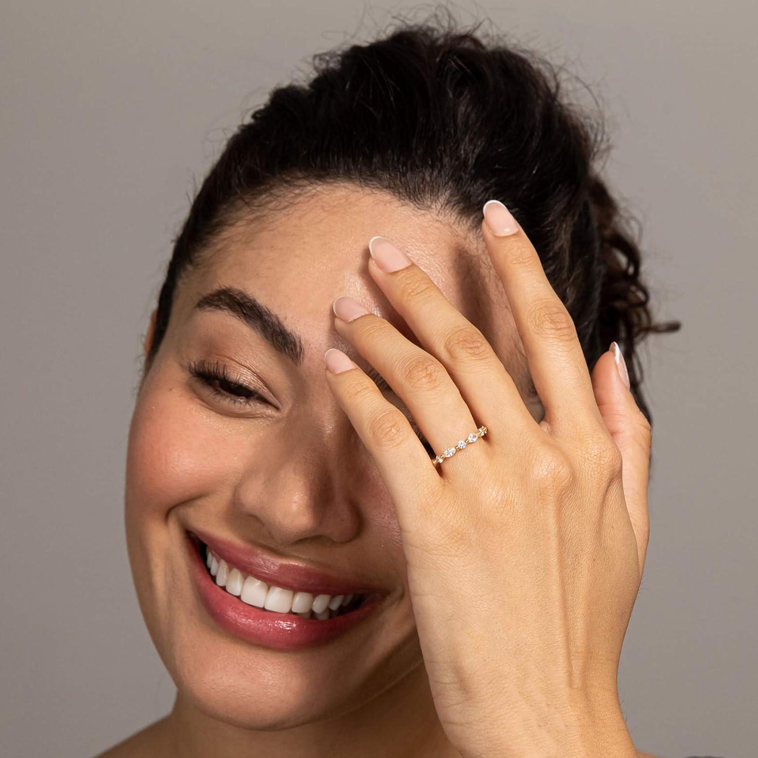 Anillos Apilables PAVOI Oro 14K con Circonita 2.5mm