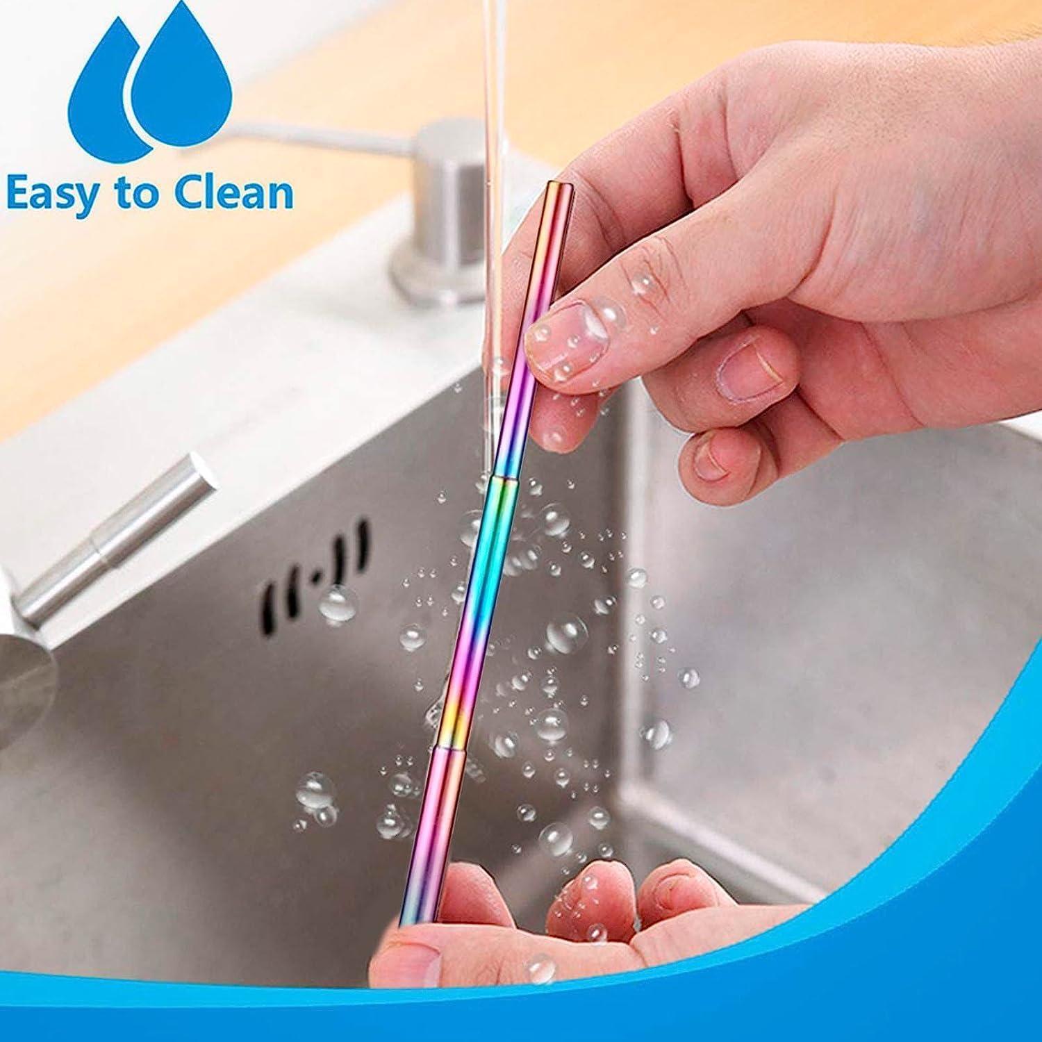 Popotes Telescópicos Reutilizables Chargenyang 2 Piezas Acero Inoxidable