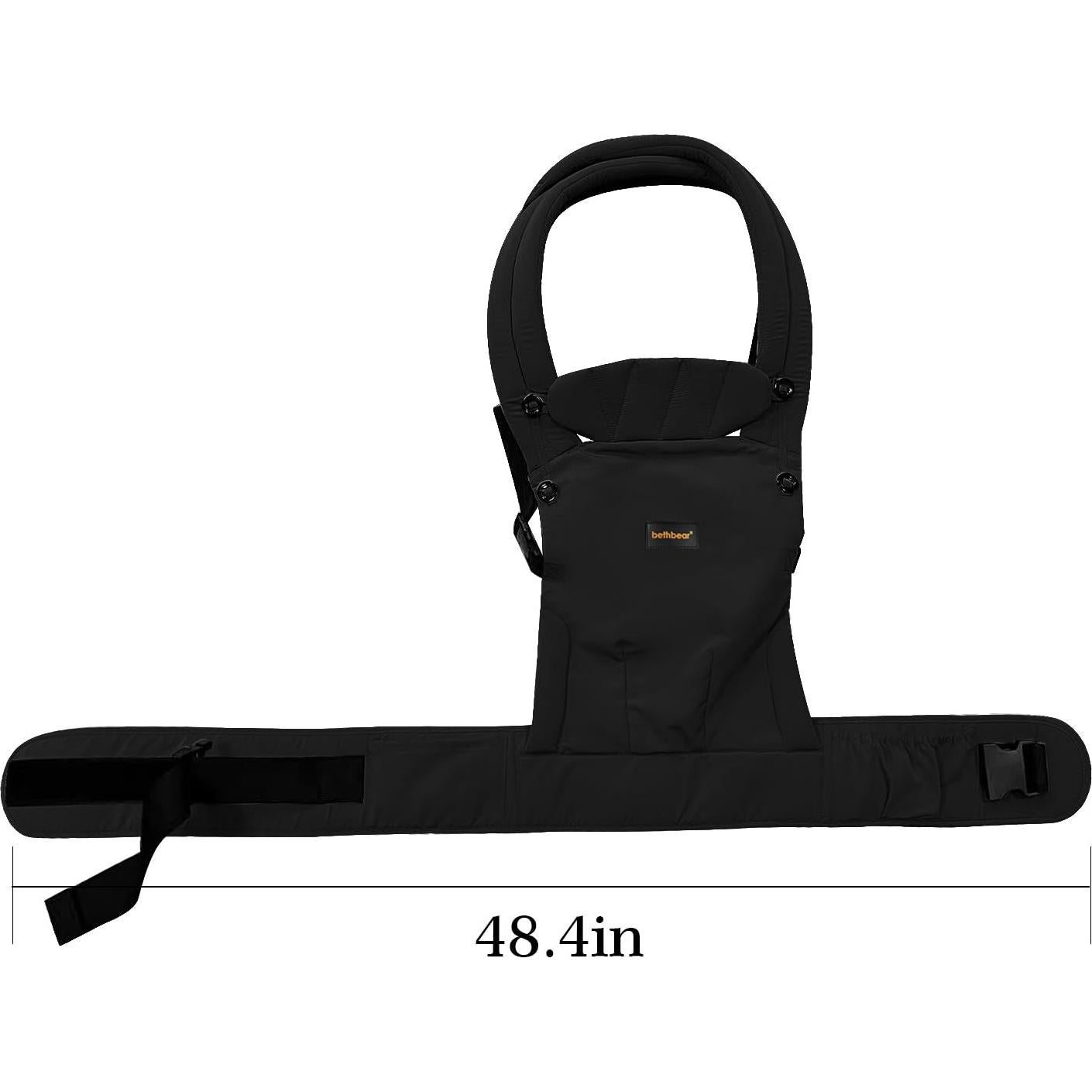 Portabebés Ergonómico BethBear Negro 3-20 kg Lino Natural