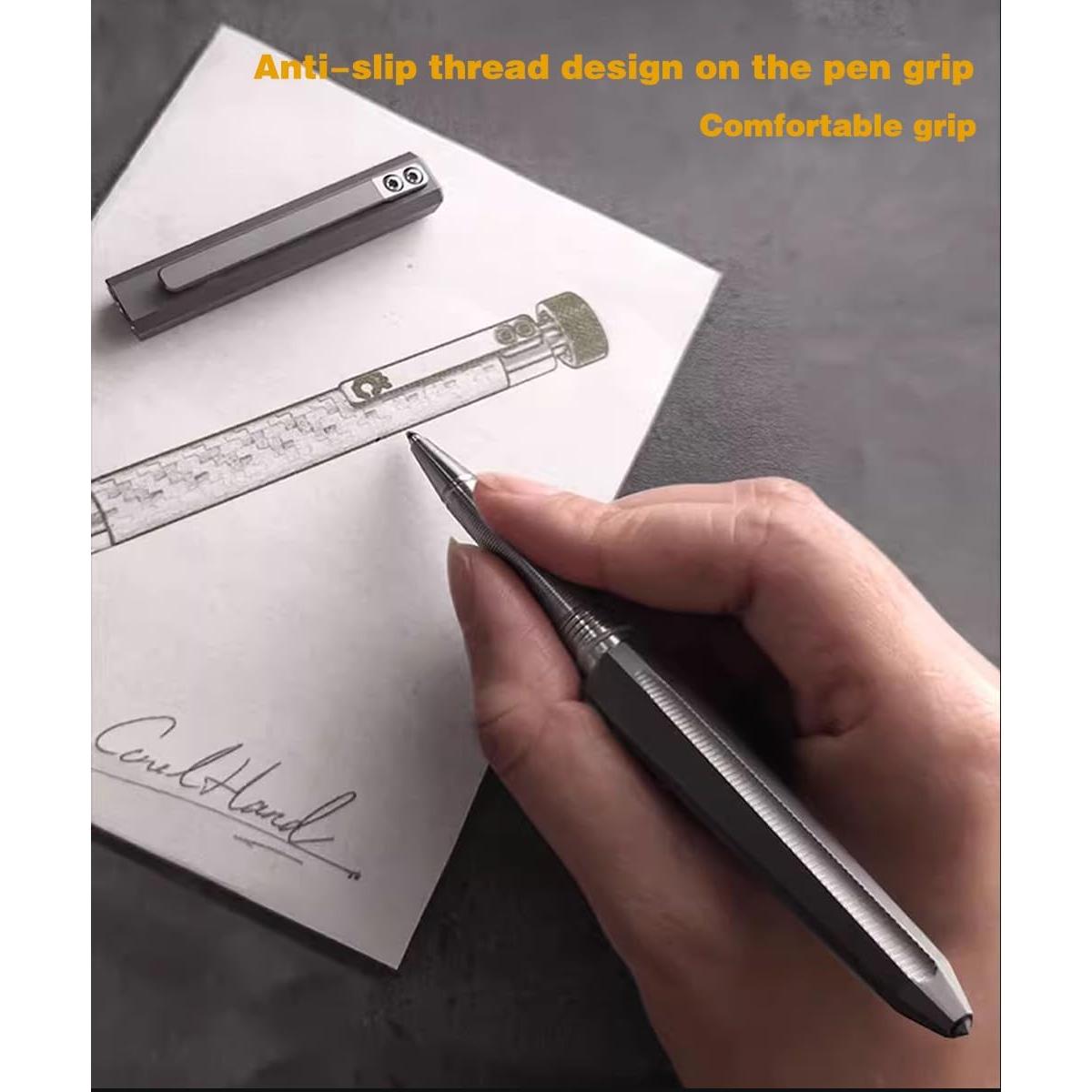 Bolígrafo EDC de Titanio Gbmbnx Retráctil Punta Fina