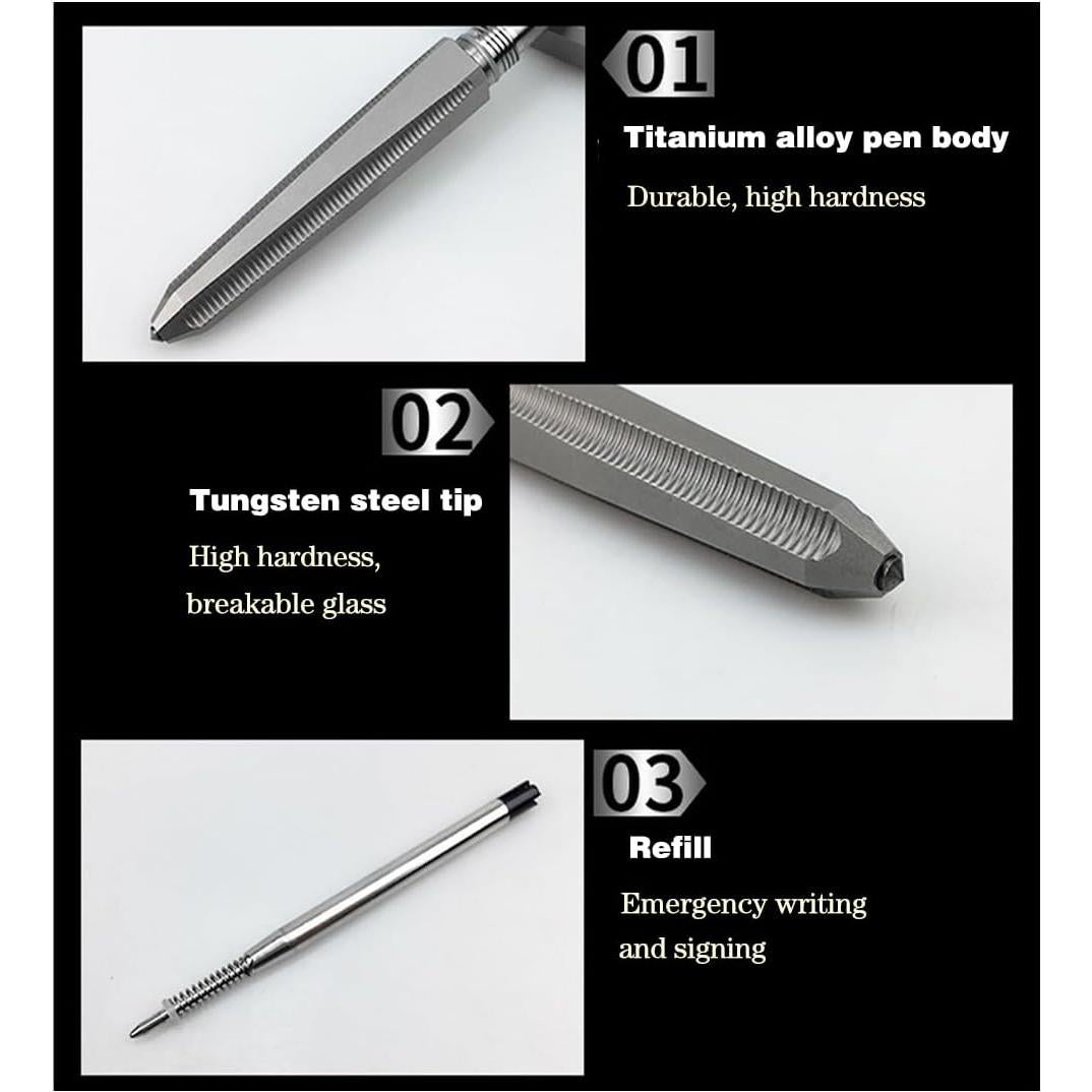 Bolígrafo EDC de Titanio Gbmbnx Retráctil Punta Fina
