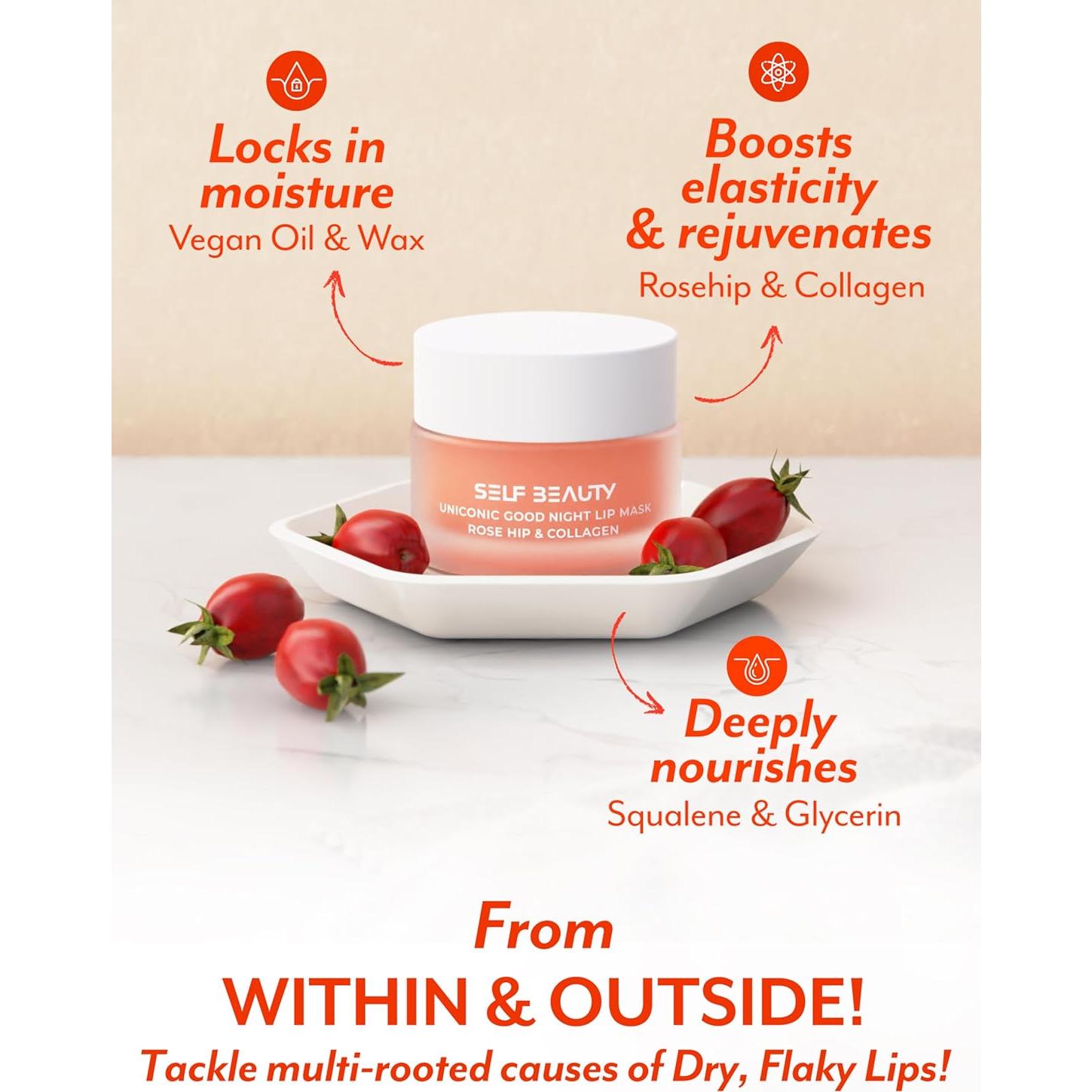 Mascarilla Labial SelfBeauty Rosa Mosqueta y Colágeno 15ml