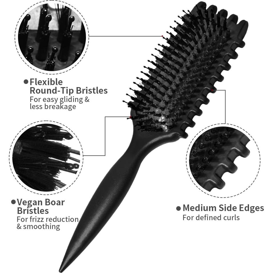 Cepillo Definidor de Rizos Adulahi - Antifrizz, Negro