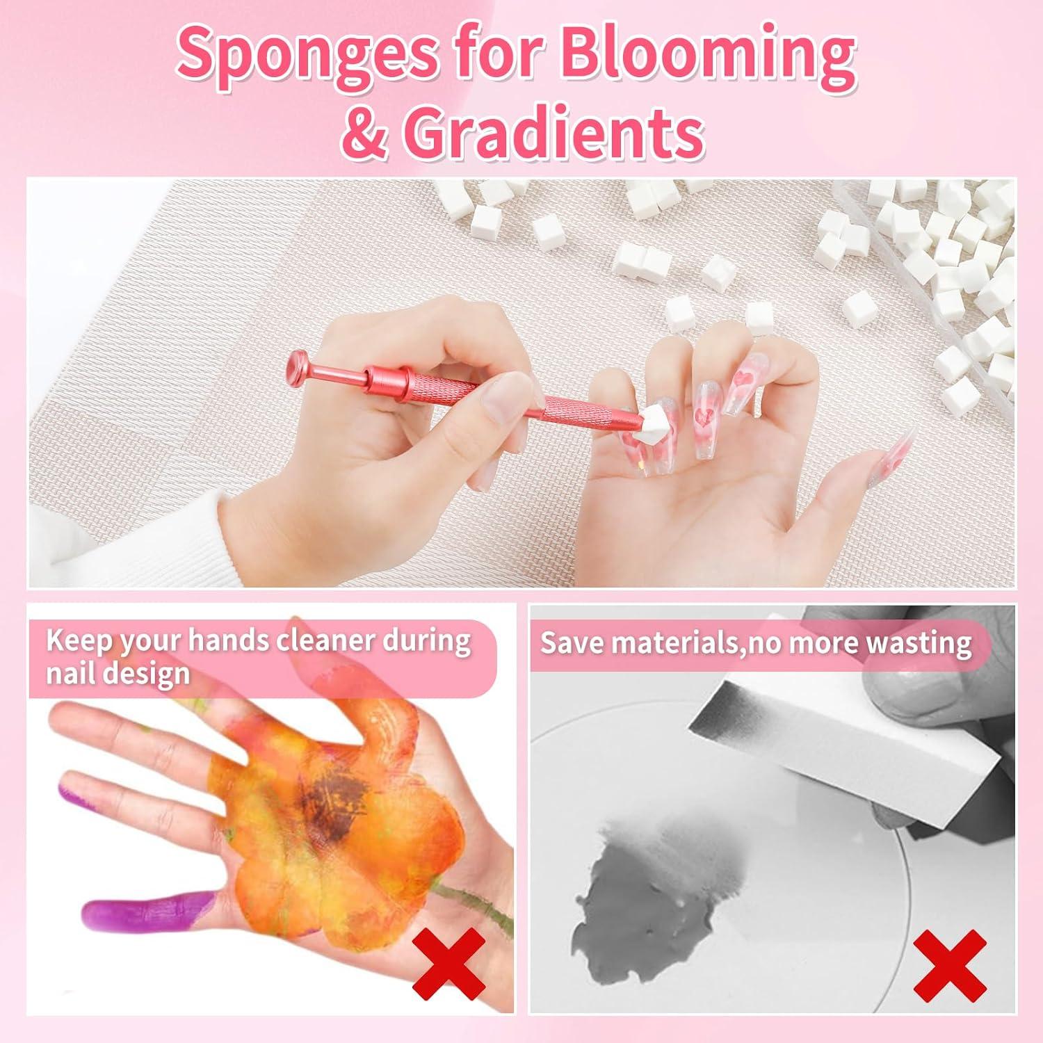 Esponjas para Uñas BQAN 100pcs 0.99cm Rojo con Bolígrafos