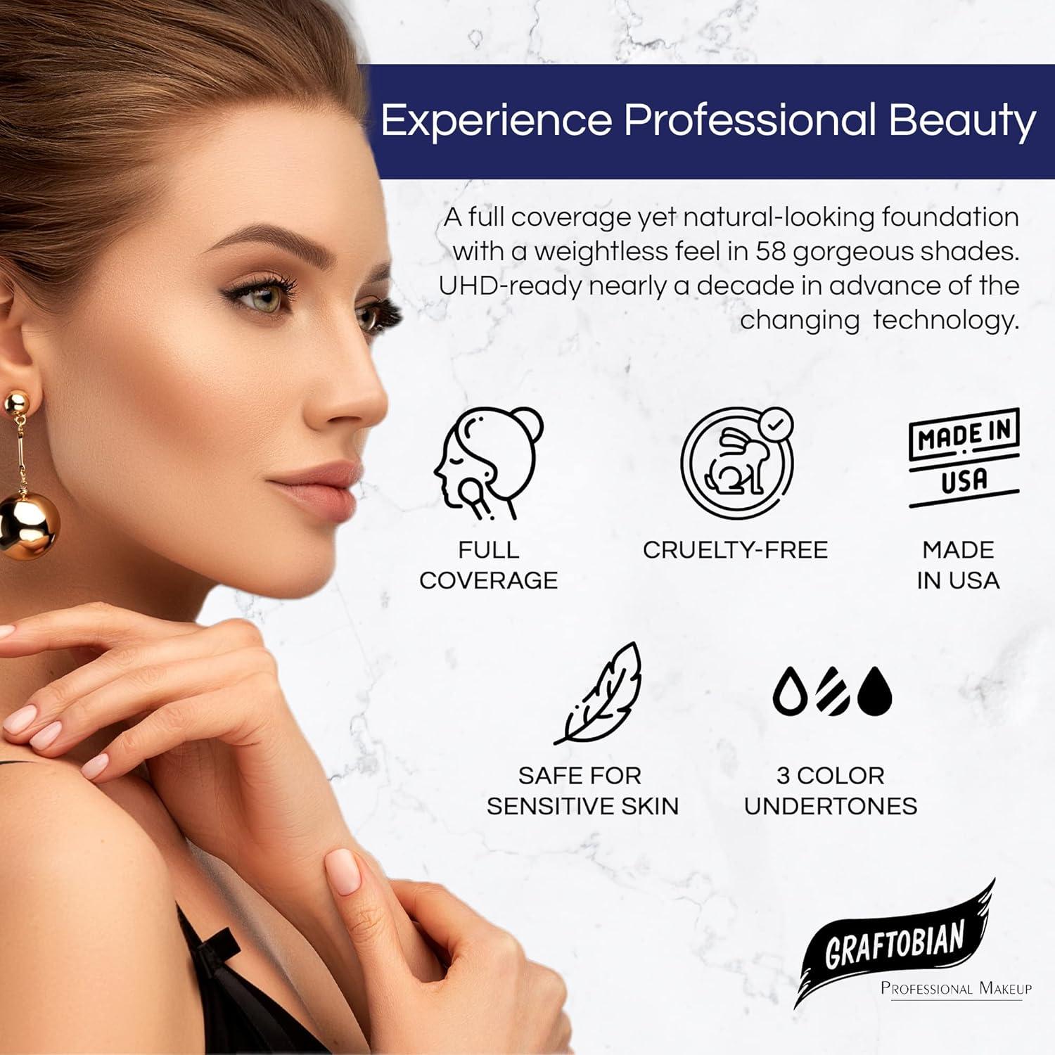 Base de Crema Graftobian HD Glamour 14.17g - 65 Tonos Inclusivos