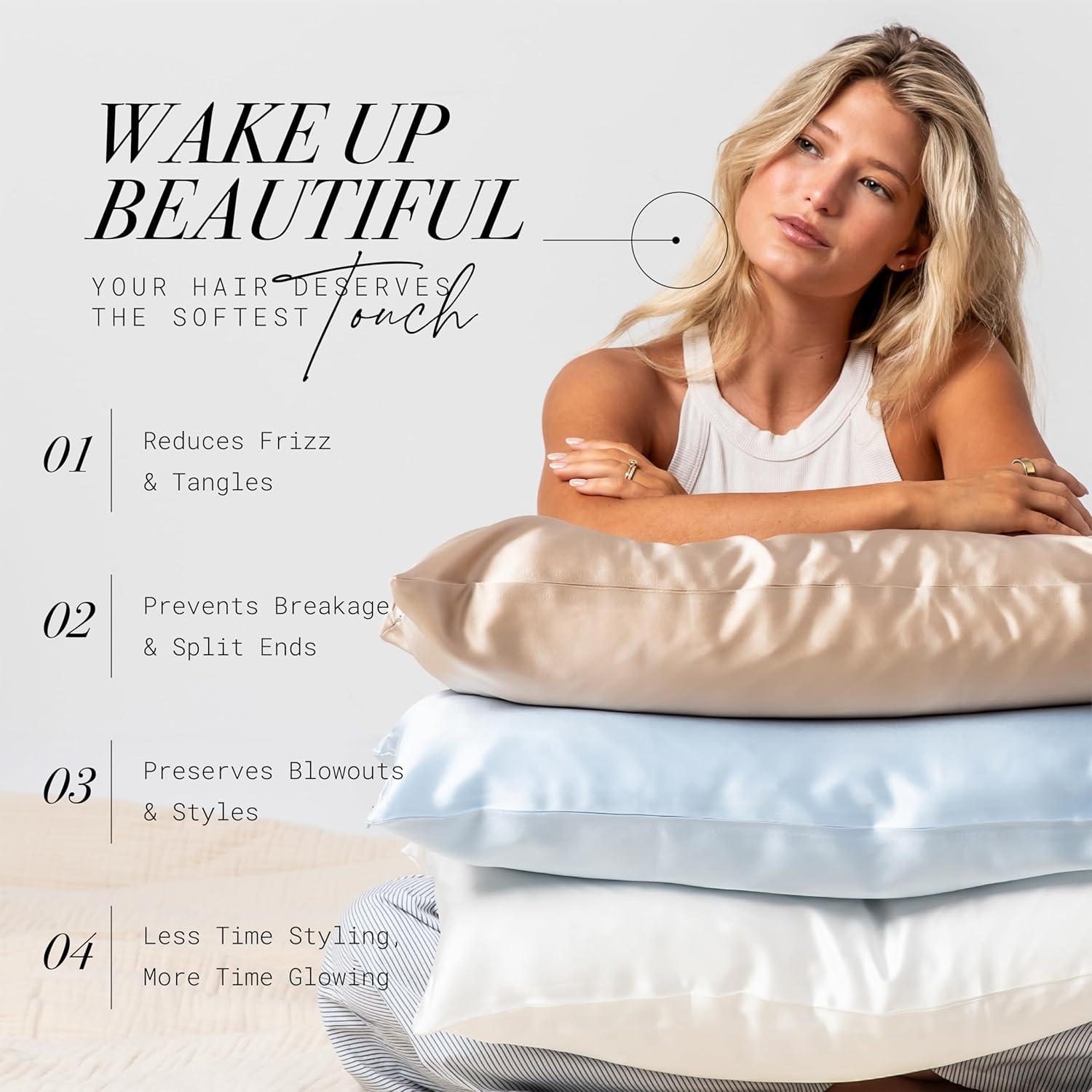 Funda de Almohada de Seda 100% Enviskin Estándar 30 Momme Negra