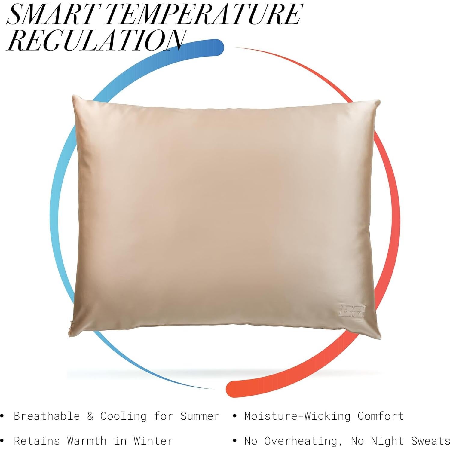 Funda de Almohada de Seda 100% Enviskin Estándar 30 Momme Negra