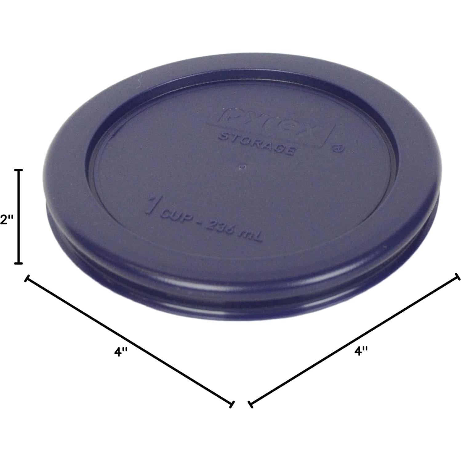 Conjunto de Tazones de Vidrio Pyrex 7202 con Tapas Azules 1 Taza