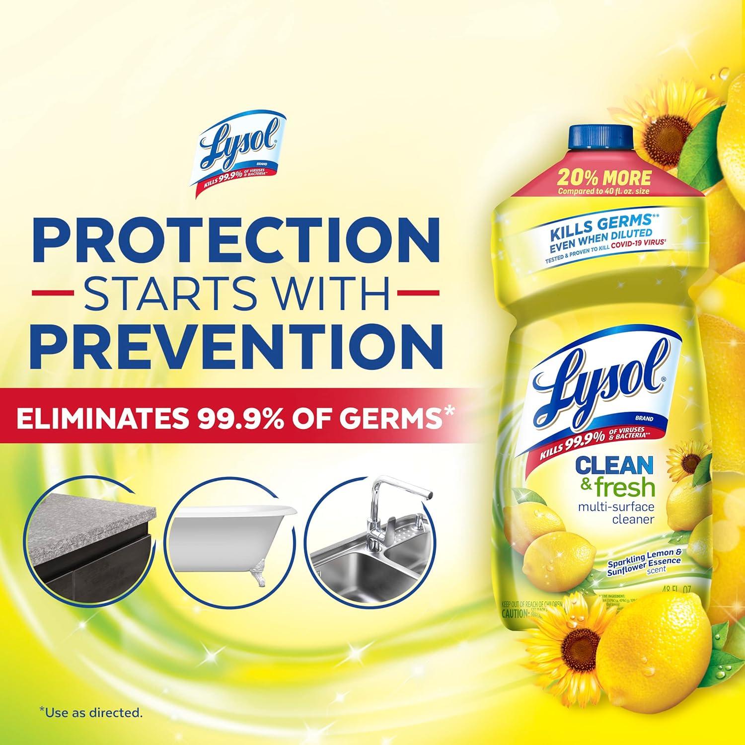 Limpiador Multi-Superficie Lysol 1.36kg Esencia Limón Brillante