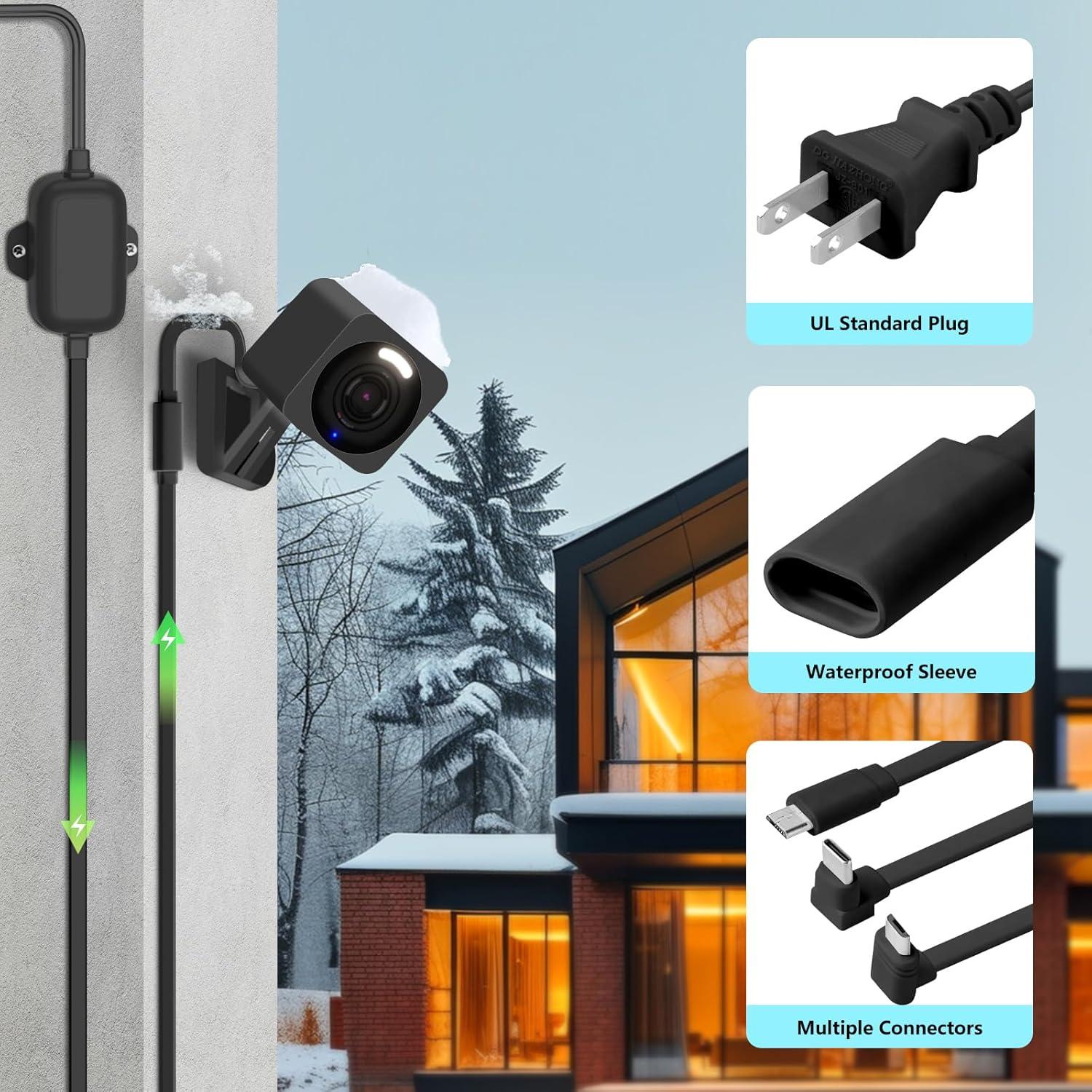 Cable de Poder Exterior 15m Goldtime para Wyze Cam V4/V3/V2