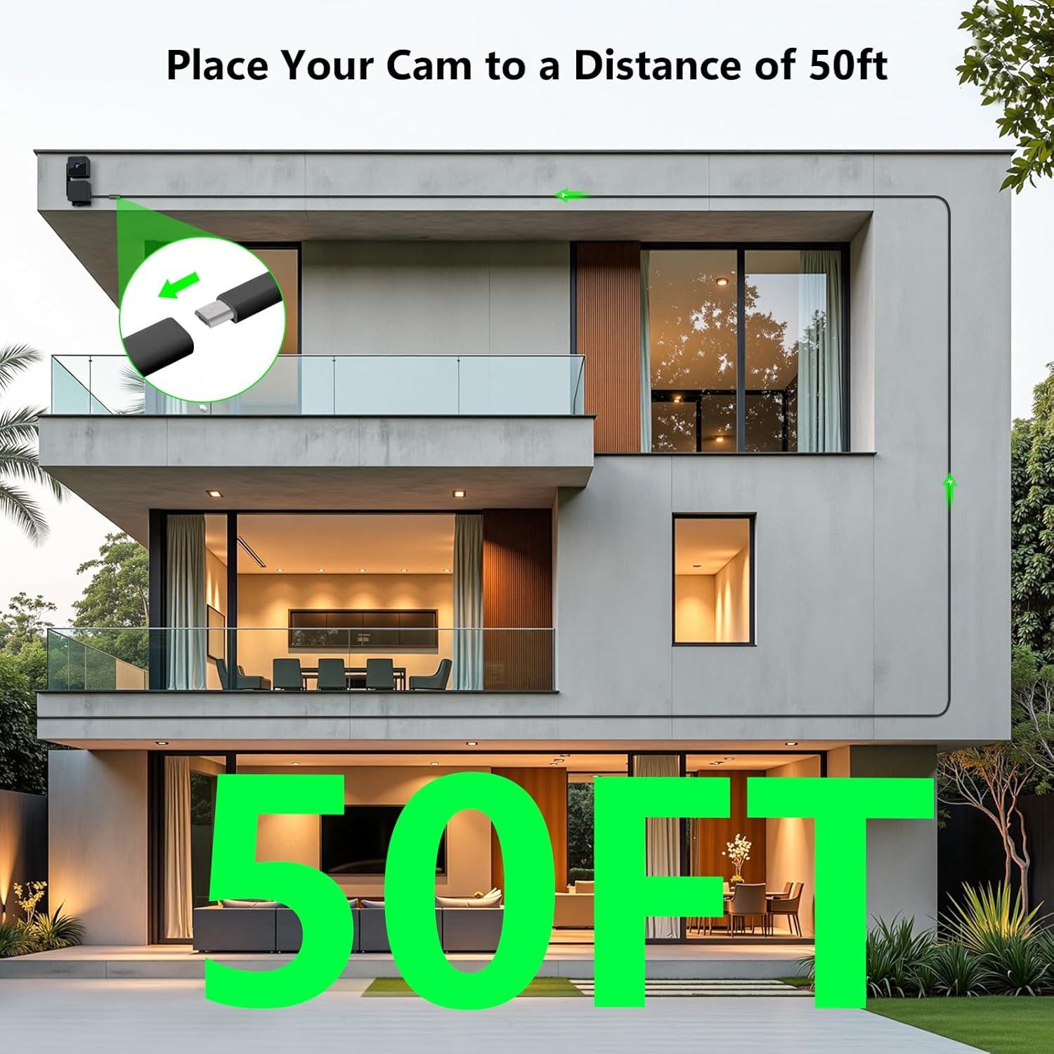 Cable de Poder Exterior 15m Goldtime para Wyze Cam V4/V3/V2