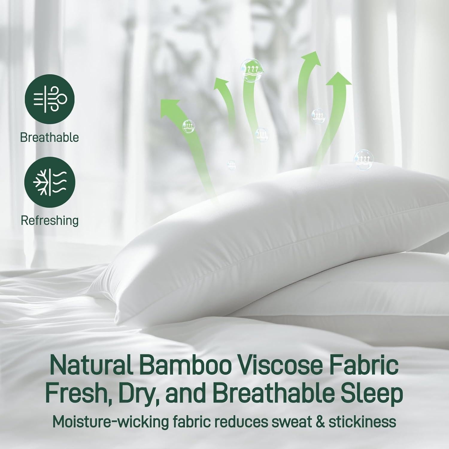 Almohada Hipoalergénica Caelorin Reina 71x51cm Viscosa Bambú