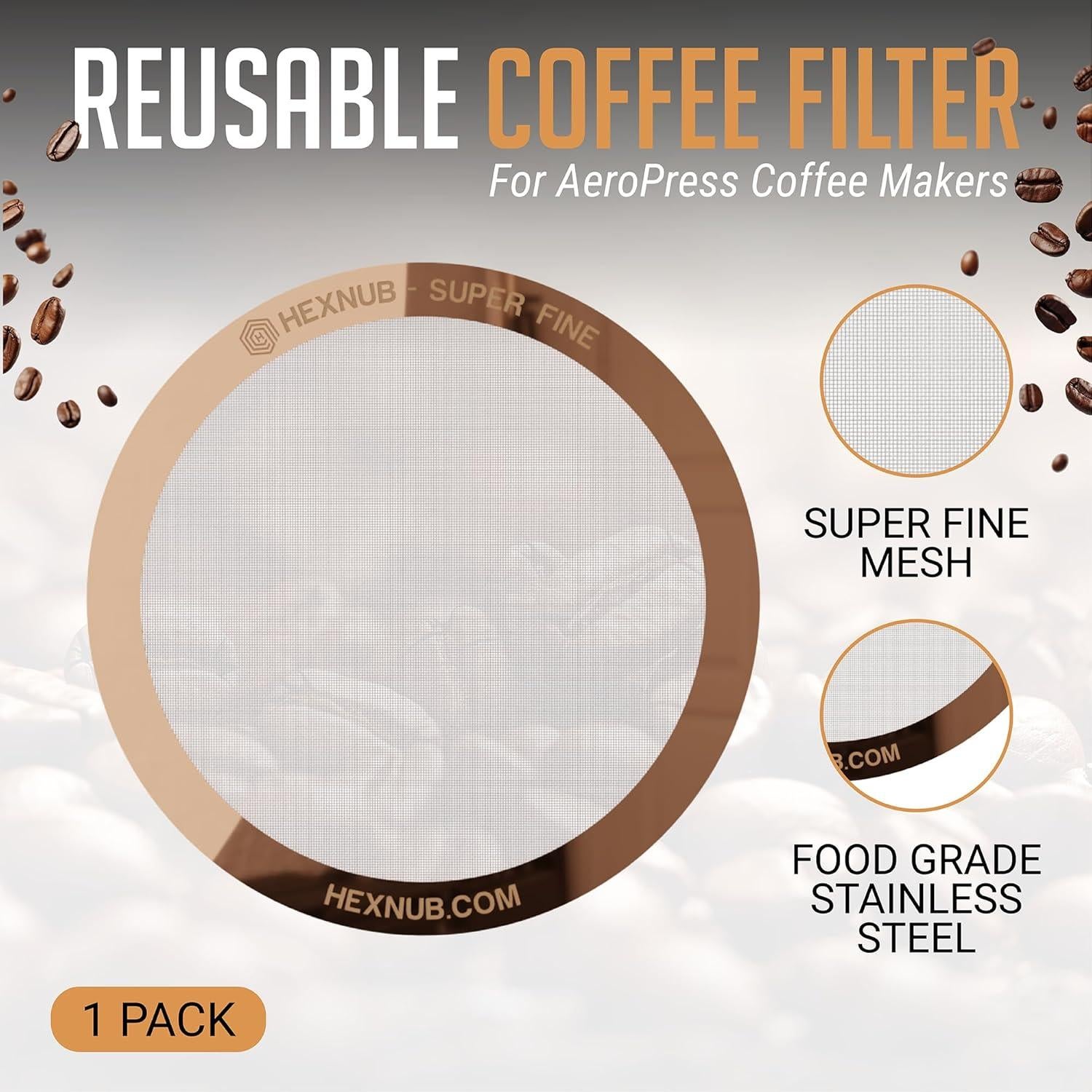 Filtro Metálico Reutilizable HEXNUB para AeroPress - Acero Inoxidable