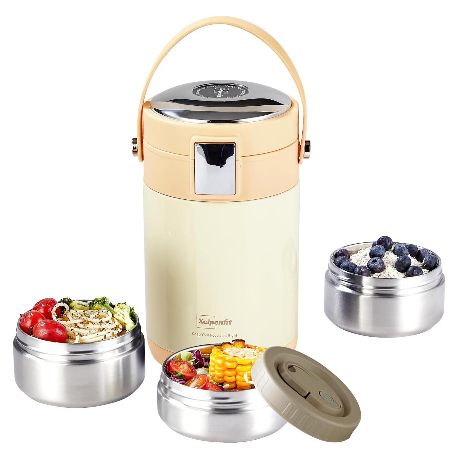 Termo de Comida Caliente Xeipenfit 78 oz Beige Aislamiento