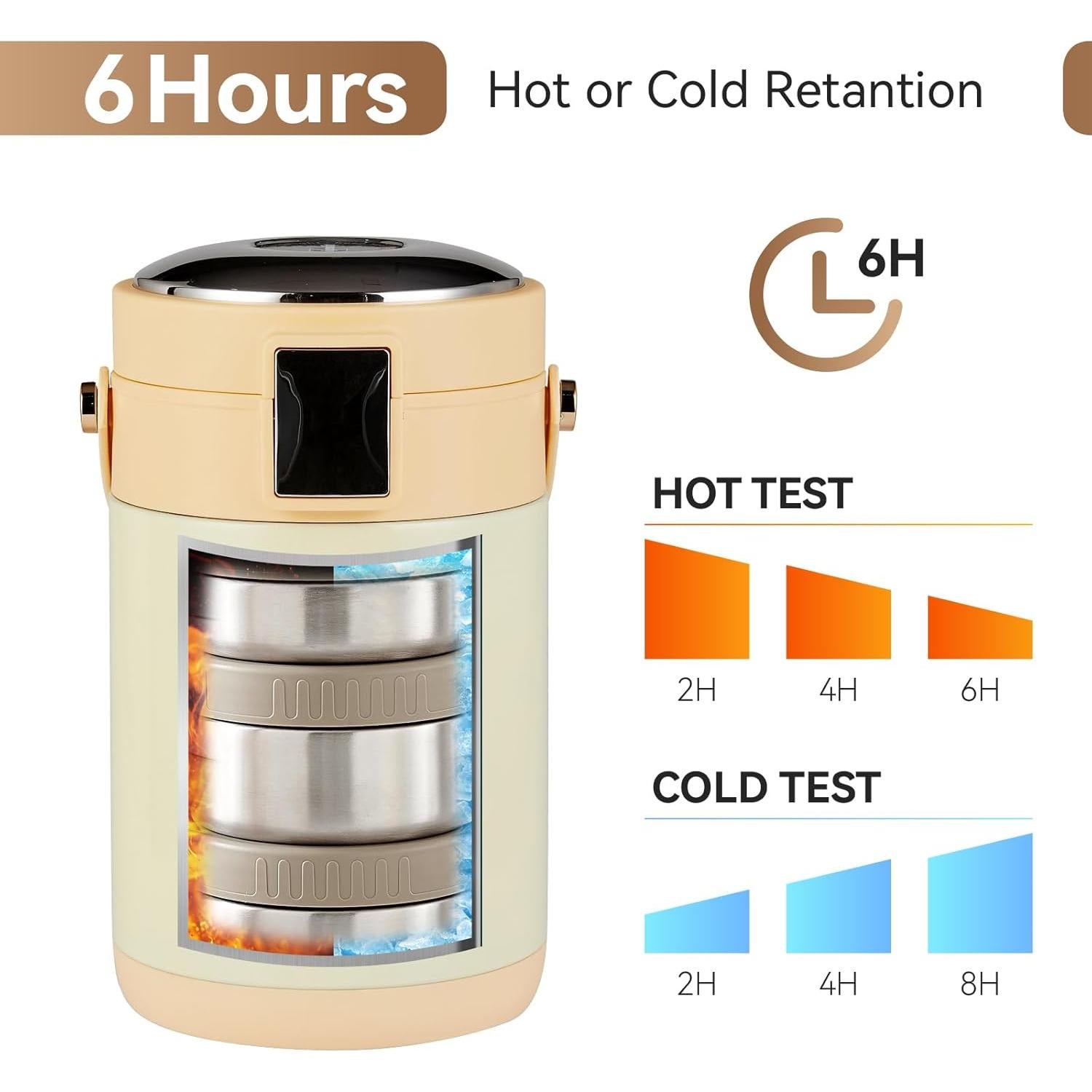 Termo de Comida Caliente Xeipenfit 78 oz Beige Aislamiento