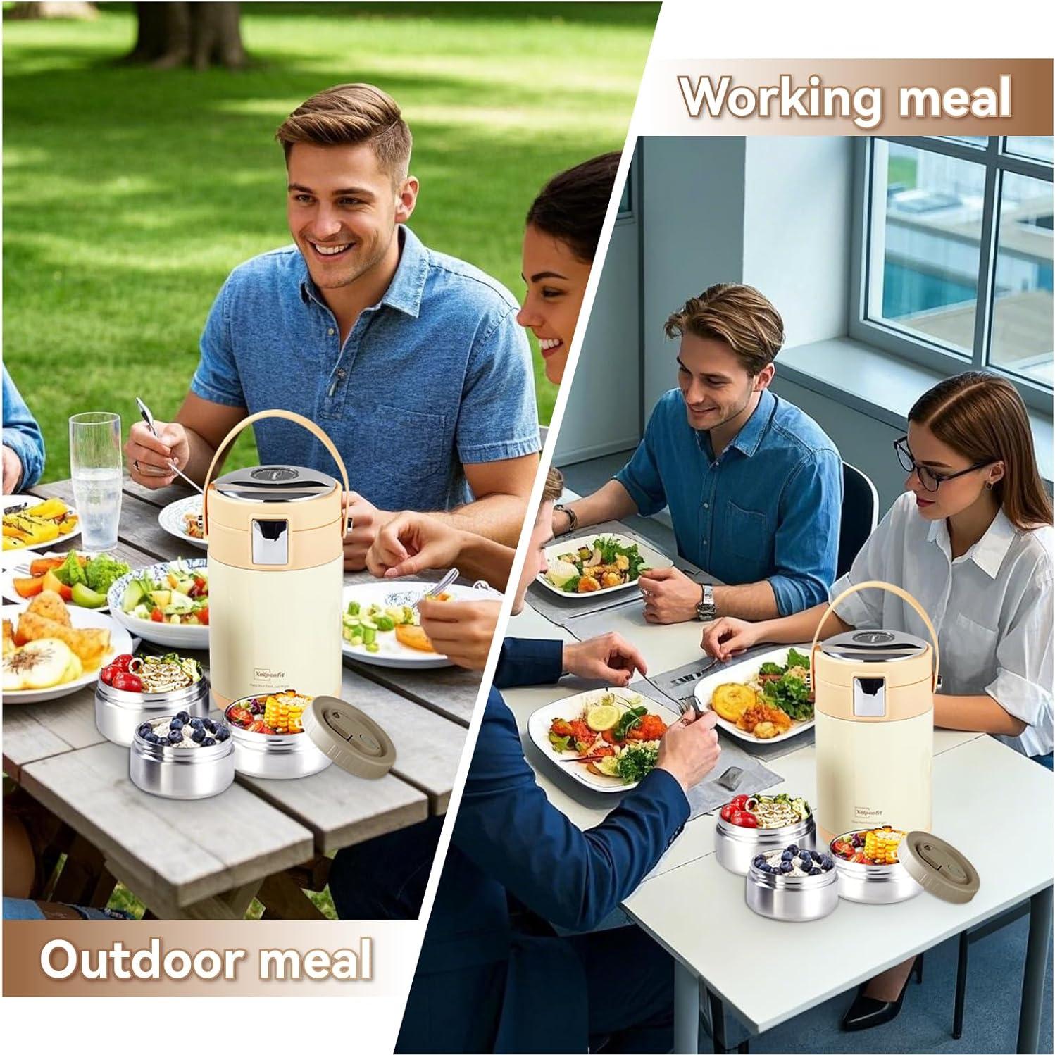 Termo de Comida Caliente Xeipenfit 78 oz Beige Aislamiento