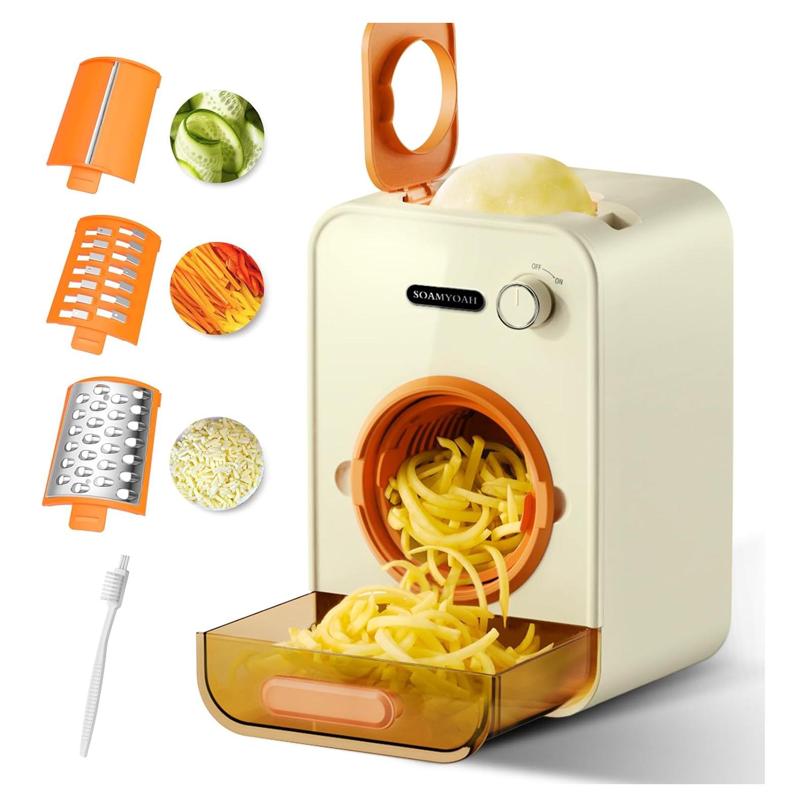 Rallador Eléctrico SOAMYOAH MG12 con 3 Cuchillas y Tubo 10.16 cm