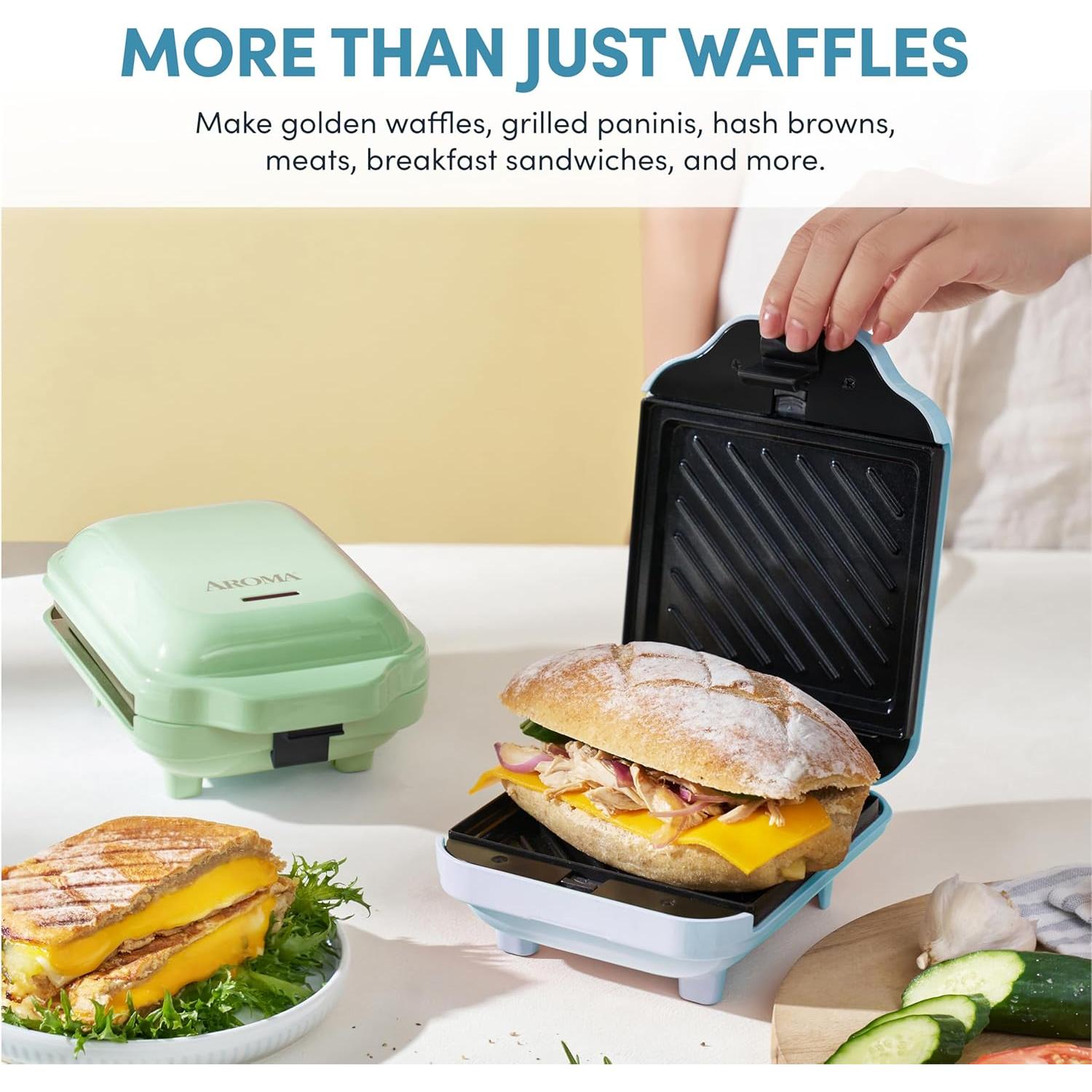 Hacedor de Waffles 3-en-1 AROMA con Placas Desmontables