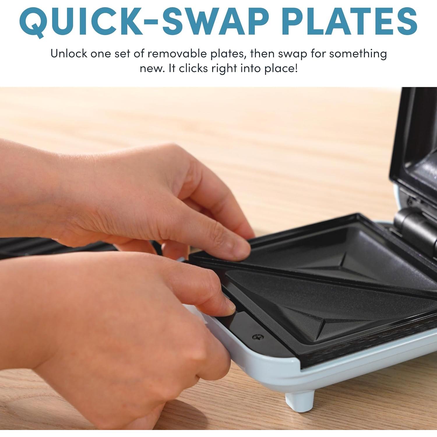 Hacedor de Waffles 3-en-1 AROMA con Placas Desmontables