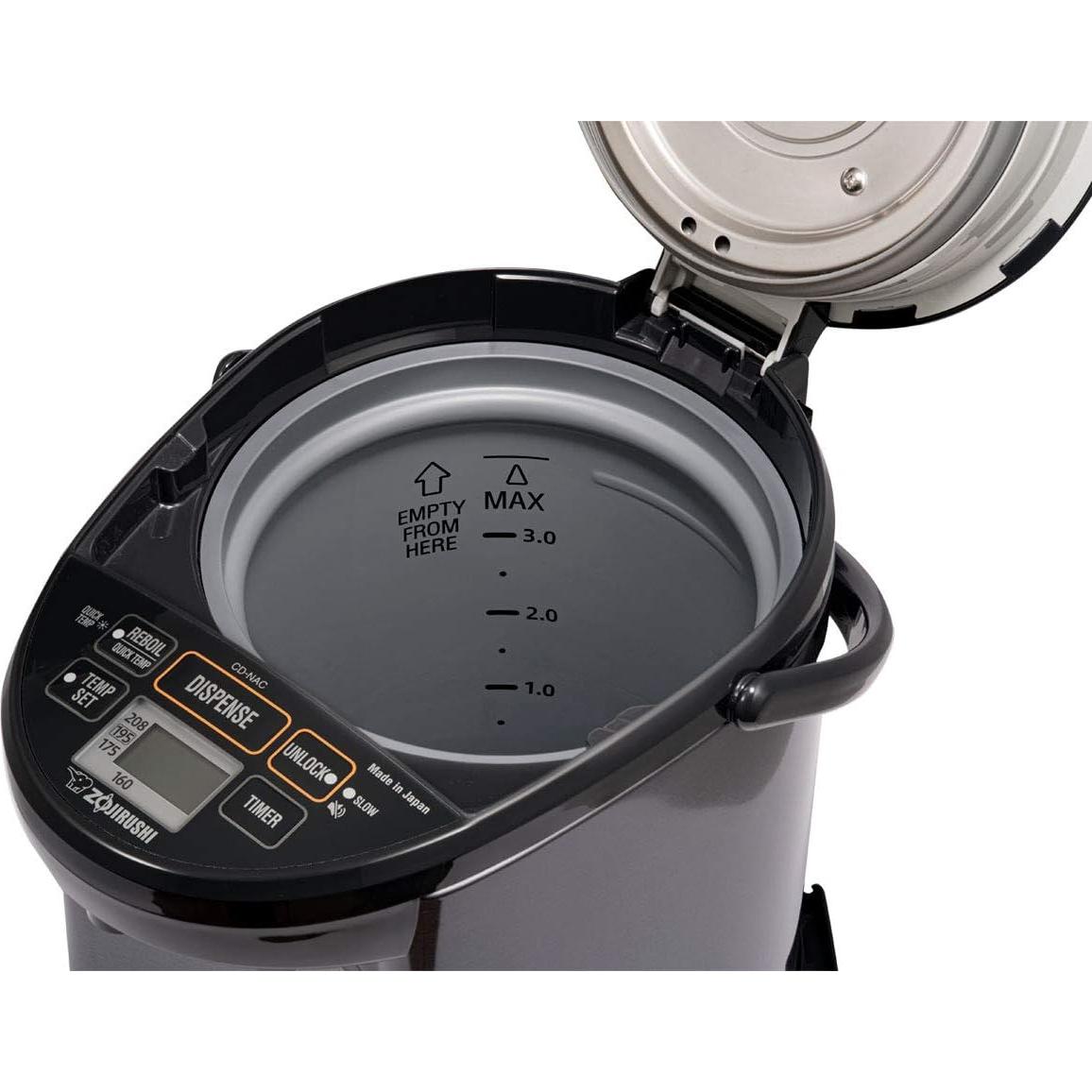 Zojirushi Calentador de Agua 4L y Olla Arrocera 1L Negro