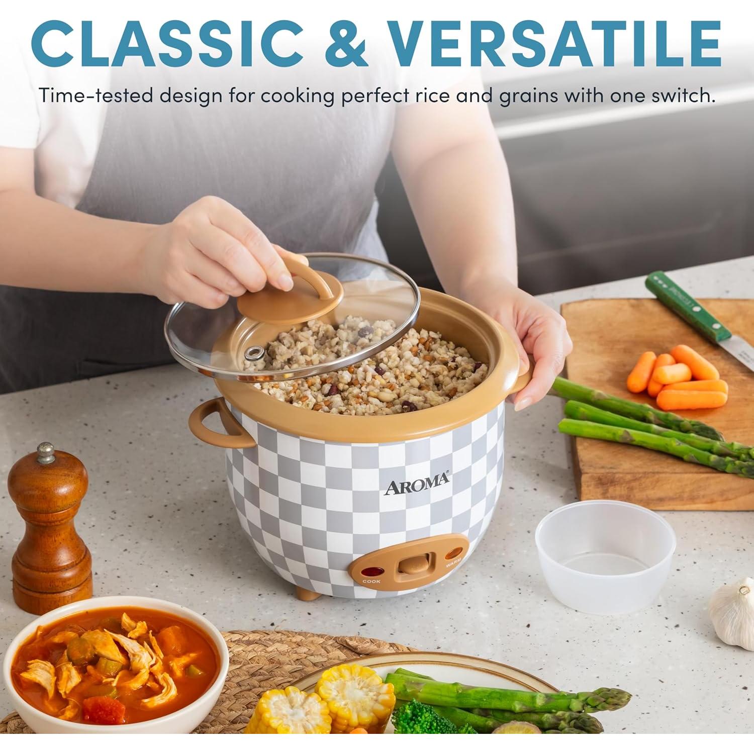 Olla Arrocera Eléctrica Aroma 6 Tazas 1.5L Cerámica Antiadherente