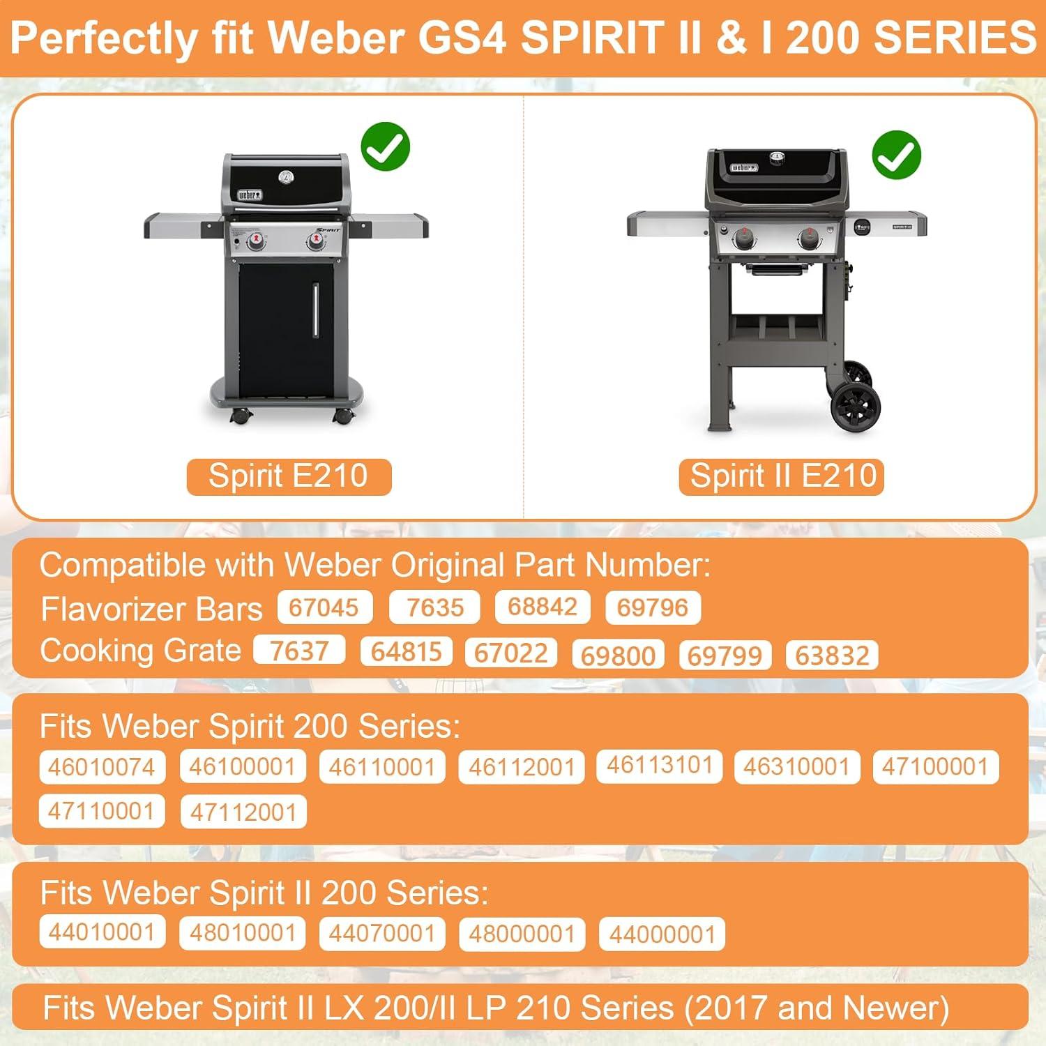 Piezas de Parrilla Weber Spirit II E210 S210 - Barras Flavorizer y Rejillas