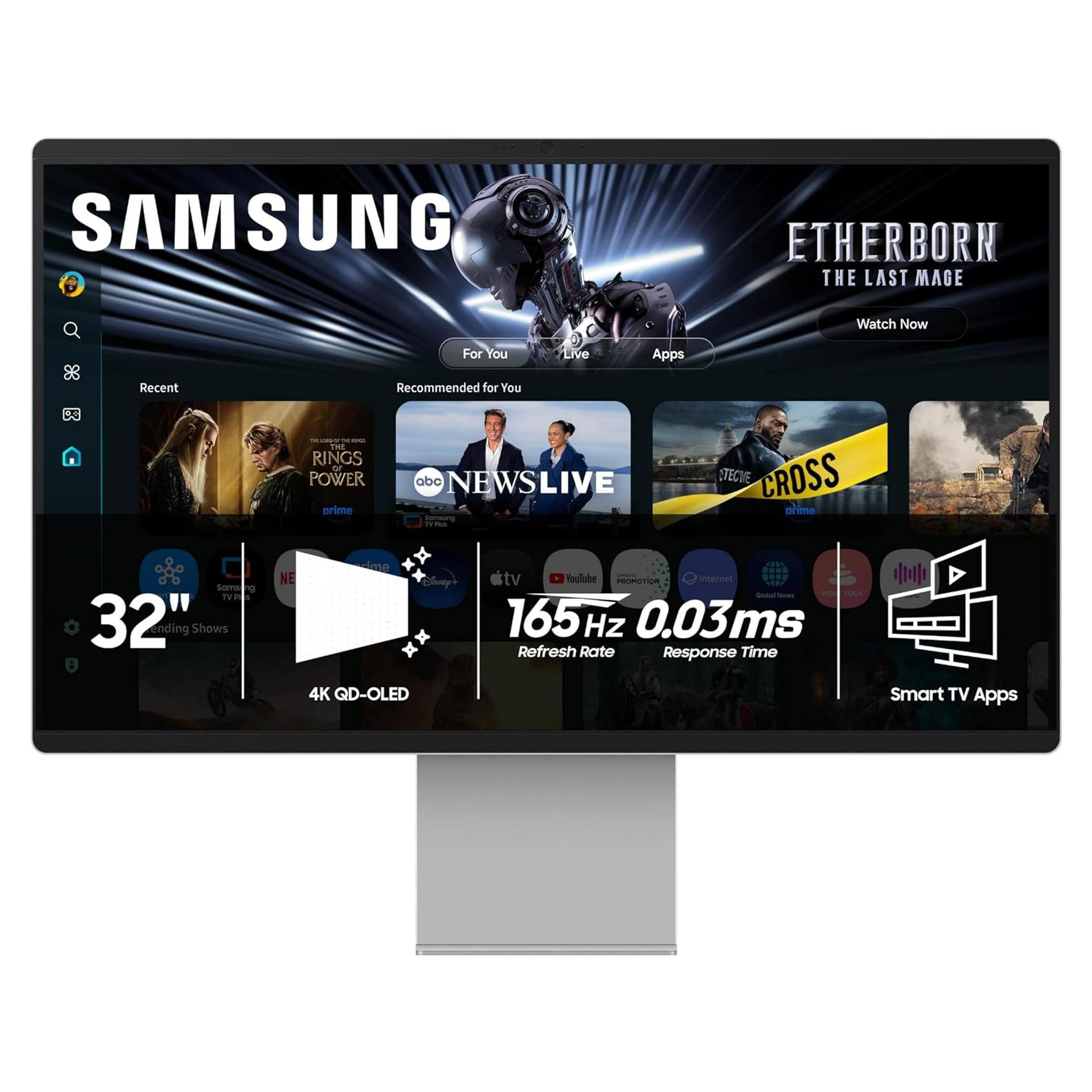 Monitor Inteligente Samsung 32" QD-OLED 4K 165Hz LS32FM902SNXZA