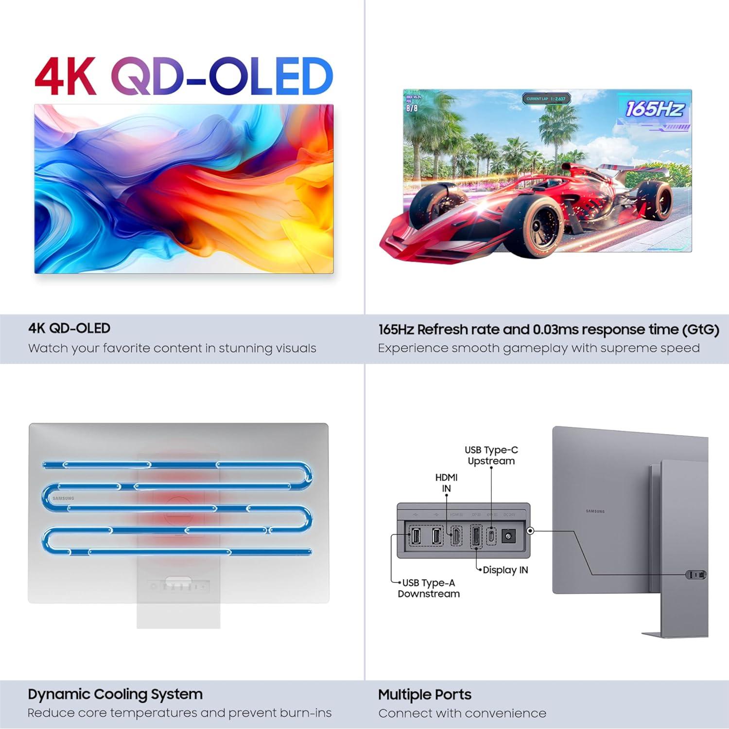 Monitor Inteligente Samsung 32" QD-OLED 4K 165Hz LS32FM902SNXZA