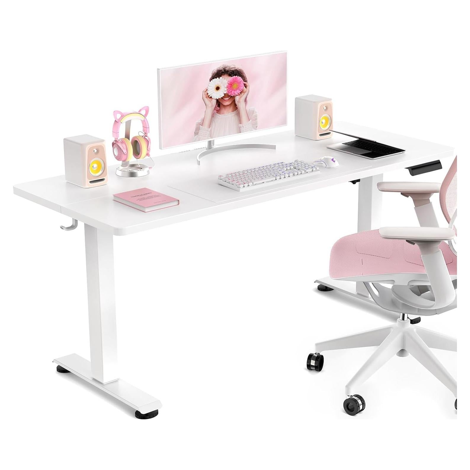 Escritorio de pie eléctrico Veken 120 cm blanco ajustable