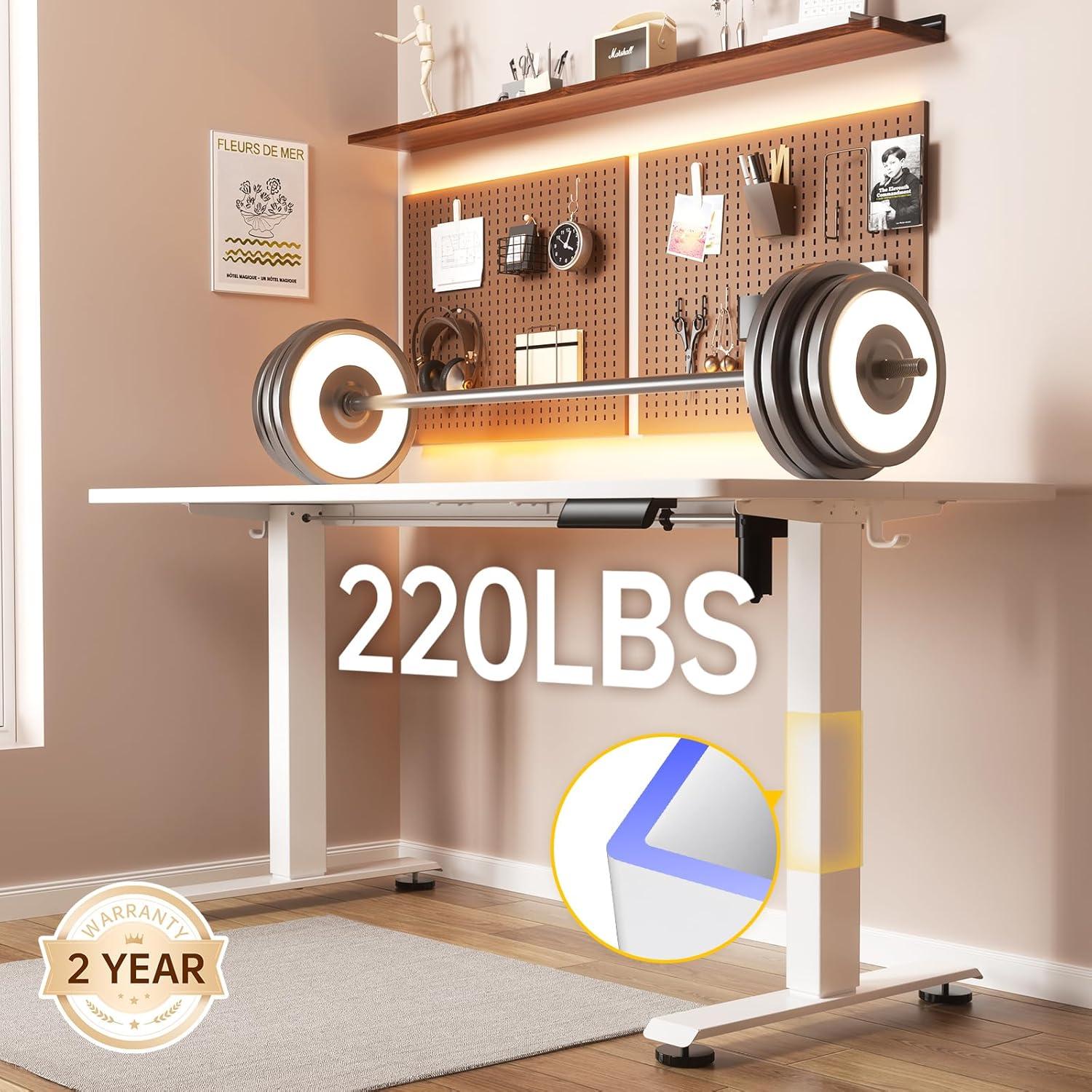 Escritorio de pie eléctrico Veken 120 cm blanco ajustable