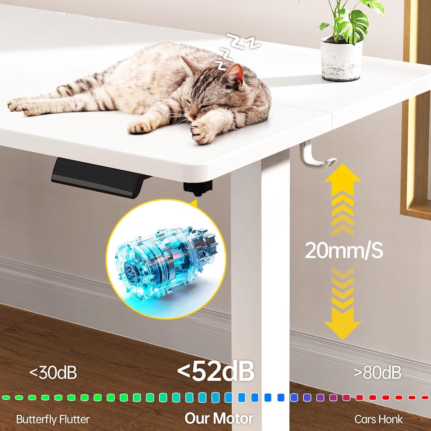 Escritorio de pie eléctrico Veken 120 cm blanco ajustable