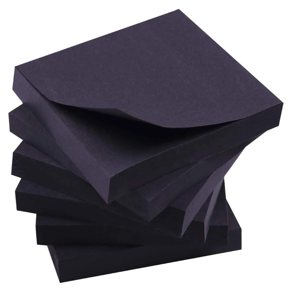 Notas Adhesivas Negras YXTH, 6 Blocs de 100 Hojas 7.62 cm