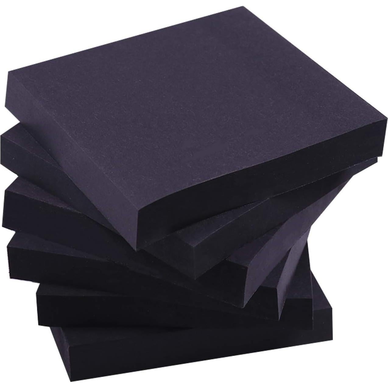Notas Adhesivas Negras YXTH, 6 Blocs de 100 Hojas 7.62 cm