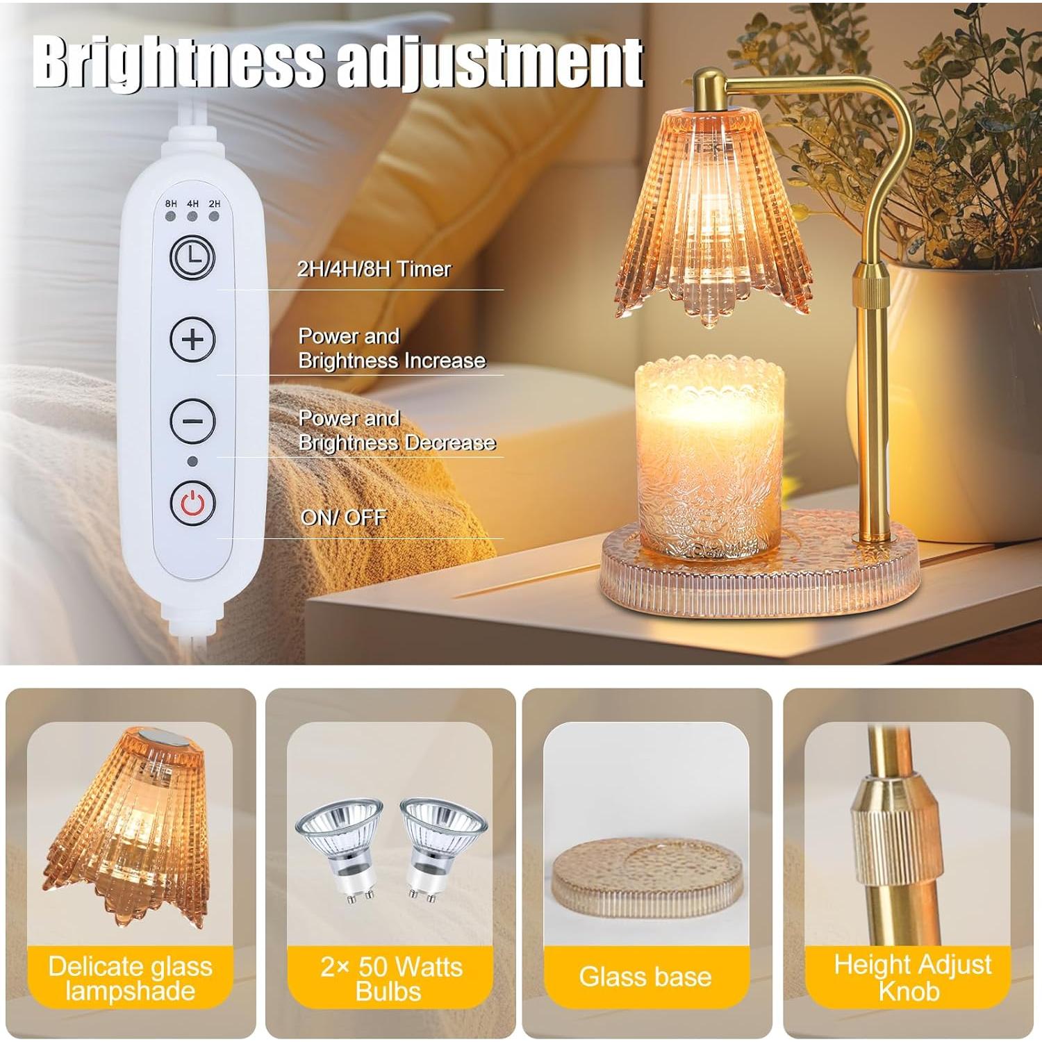 Lámpara Calentadora de Velas Maromamix con Temporizador y Altura Ajustable