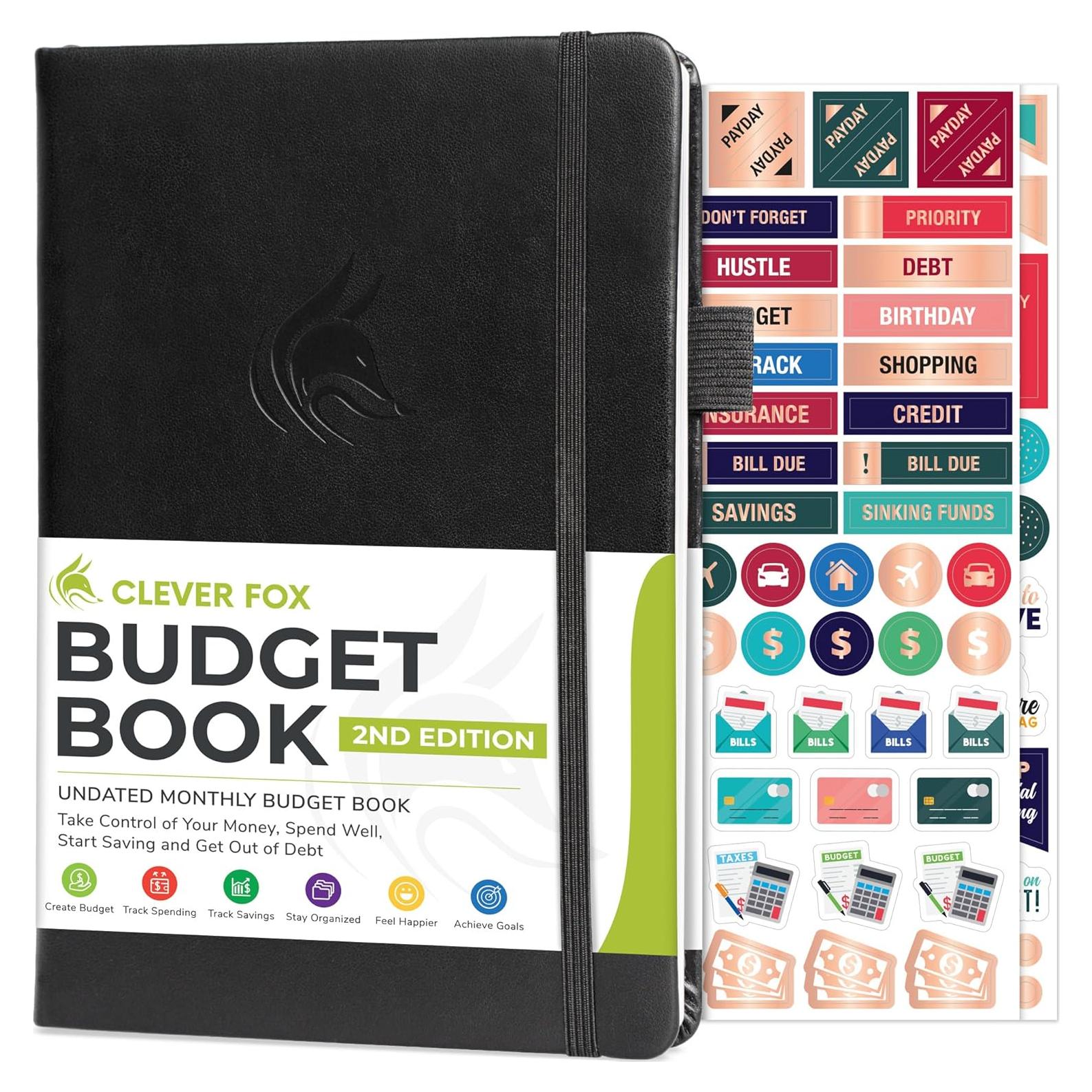 Clever Fox Budget Book 2.0 - Planificador Financiero Compacto Negro