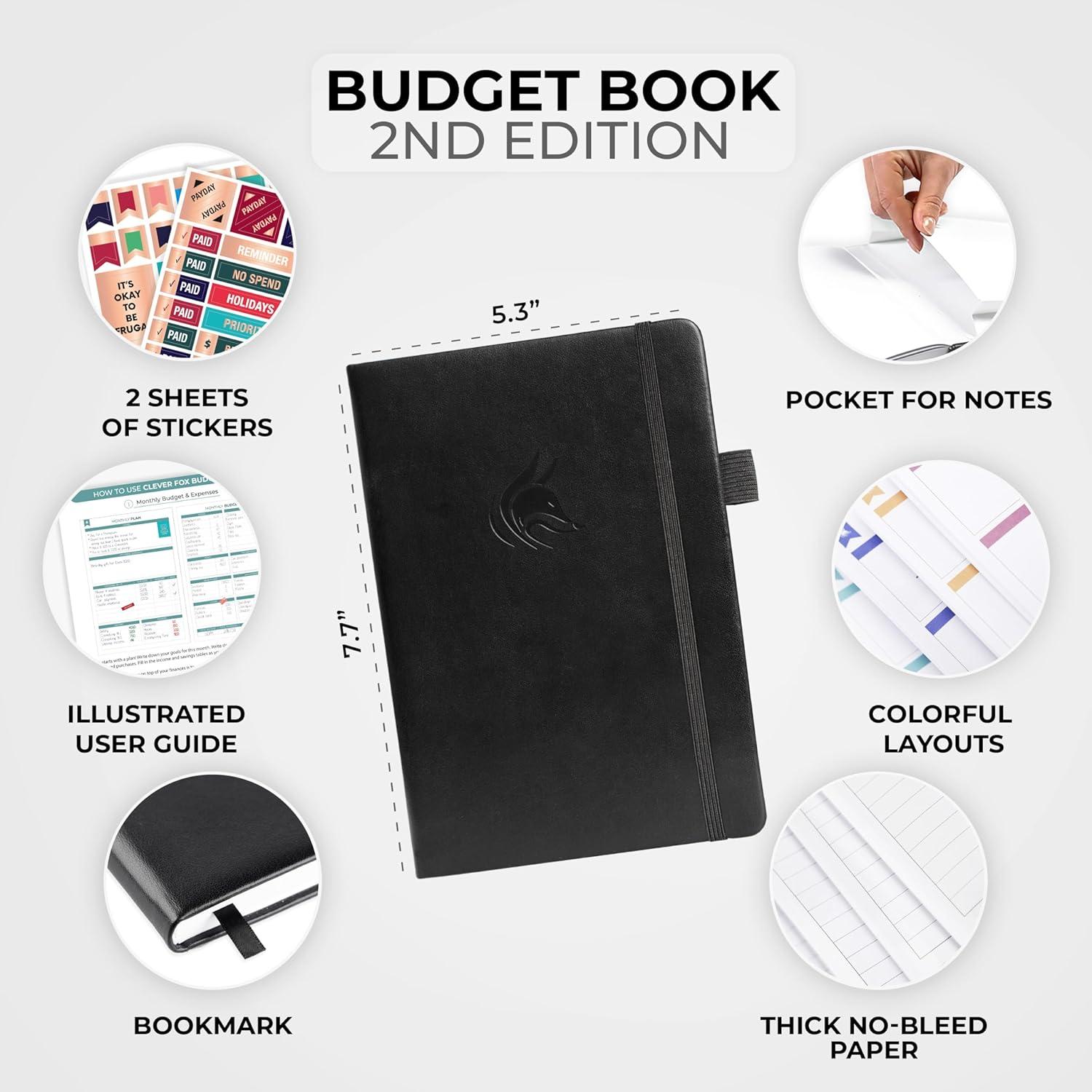 Clever Fox Budget Book 2.0 - Planificador Financiero Compacto Negro