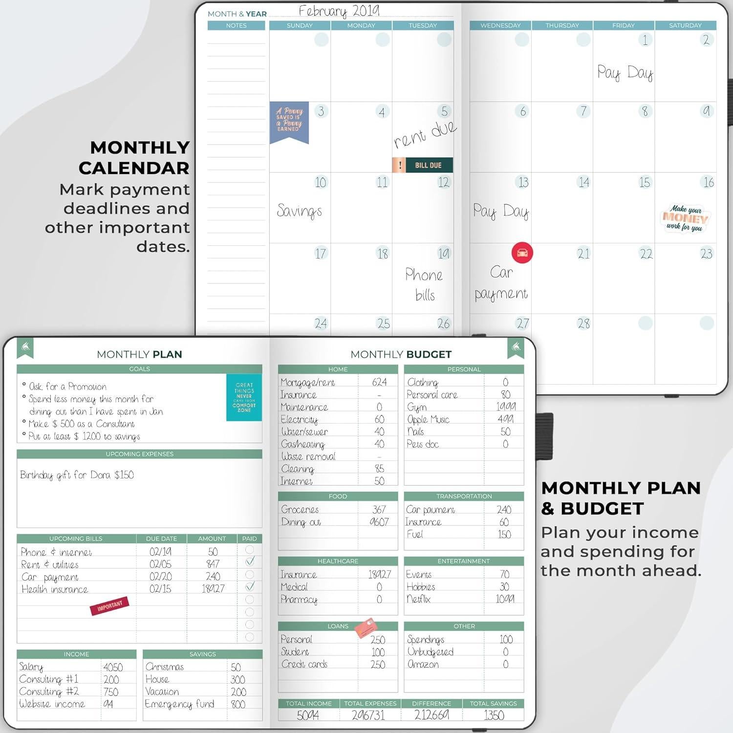 Clever Fox Budget Book 2.0 - Planificador Financiero Compacto Negro