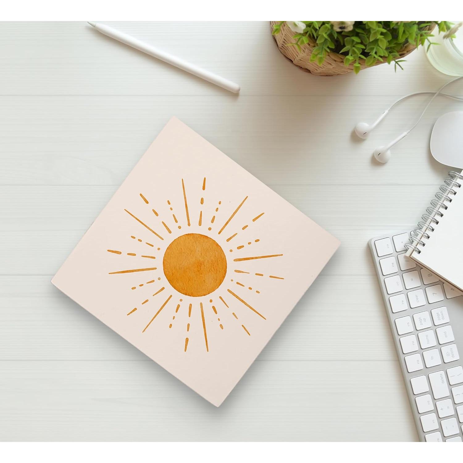 Cartel de Madera KU-DaYi Naranja 12.7x12.7 cm Decorativo