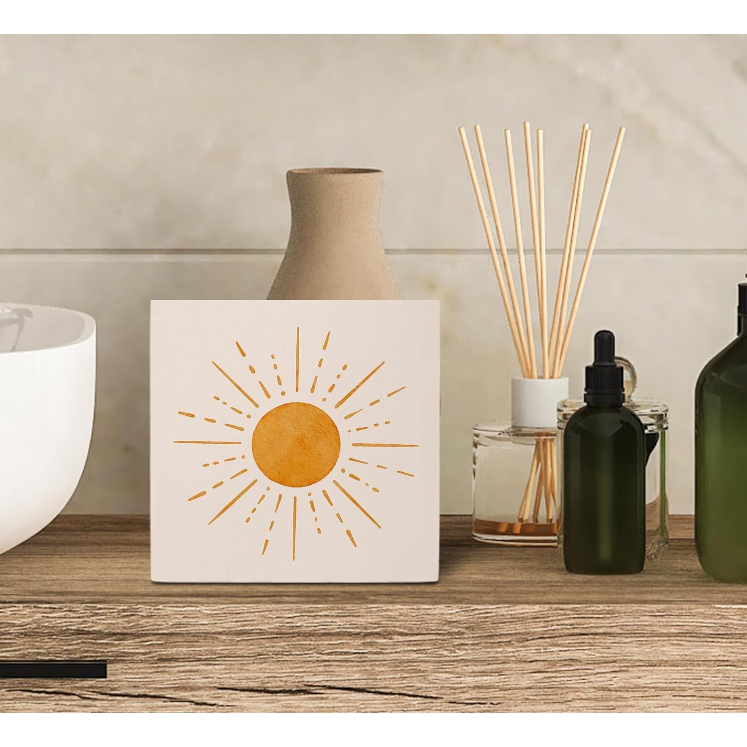 Cartel de Madera KU-DaYi Naranja 12.7x12.7 cm Decorativo