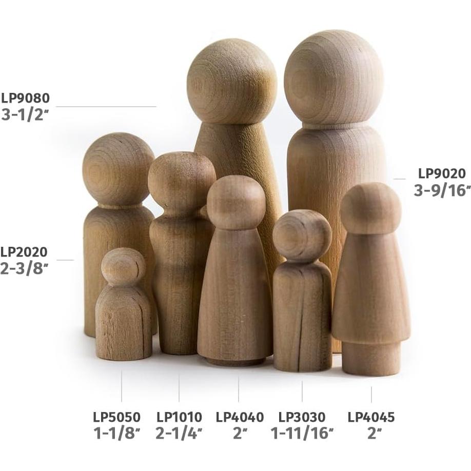 Muñeca de Madera sin Terminar Craftparts 5 cm Paquete de 10