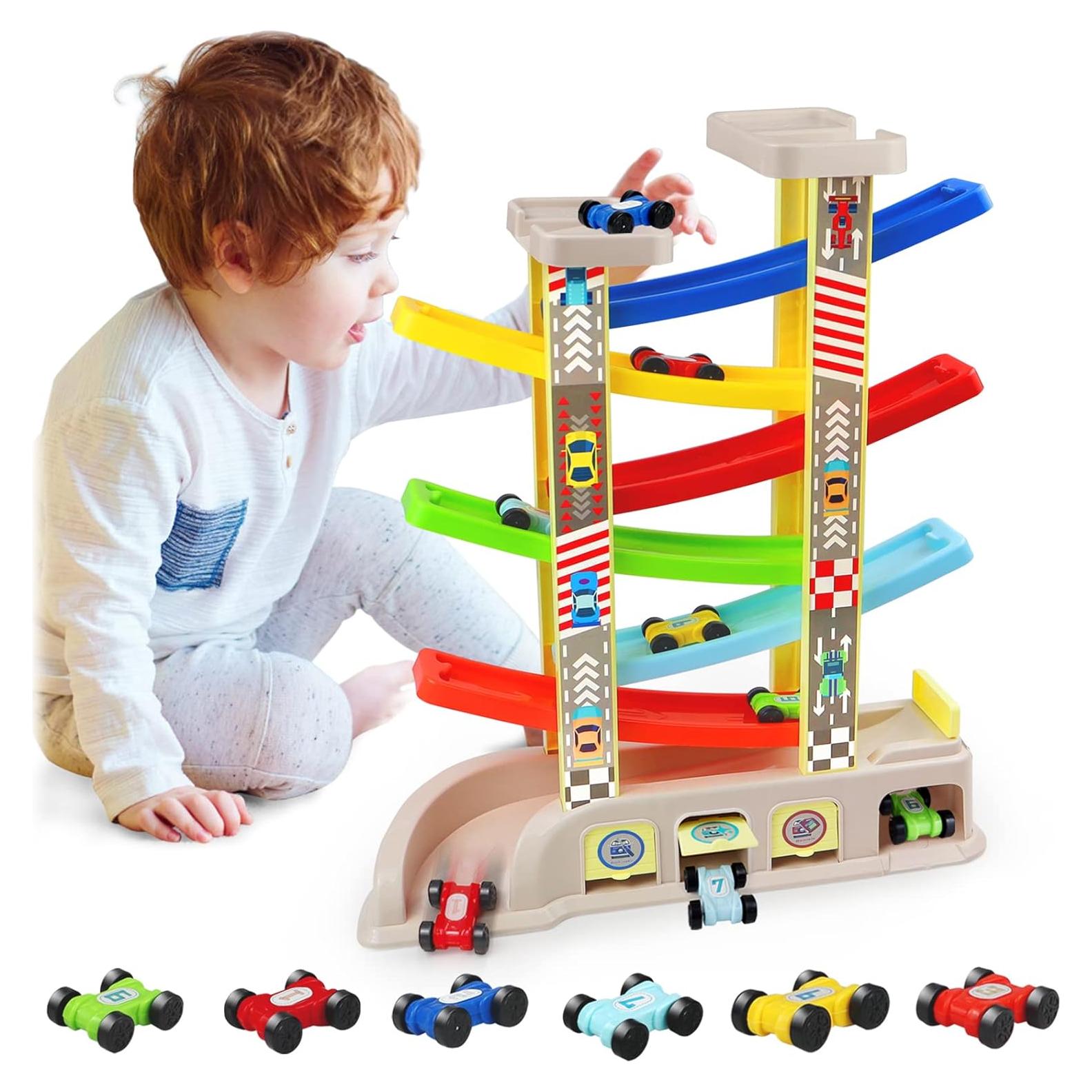 Juguete Montessori Rampas de Autos Aotipol 6 Autos 2-3 Años