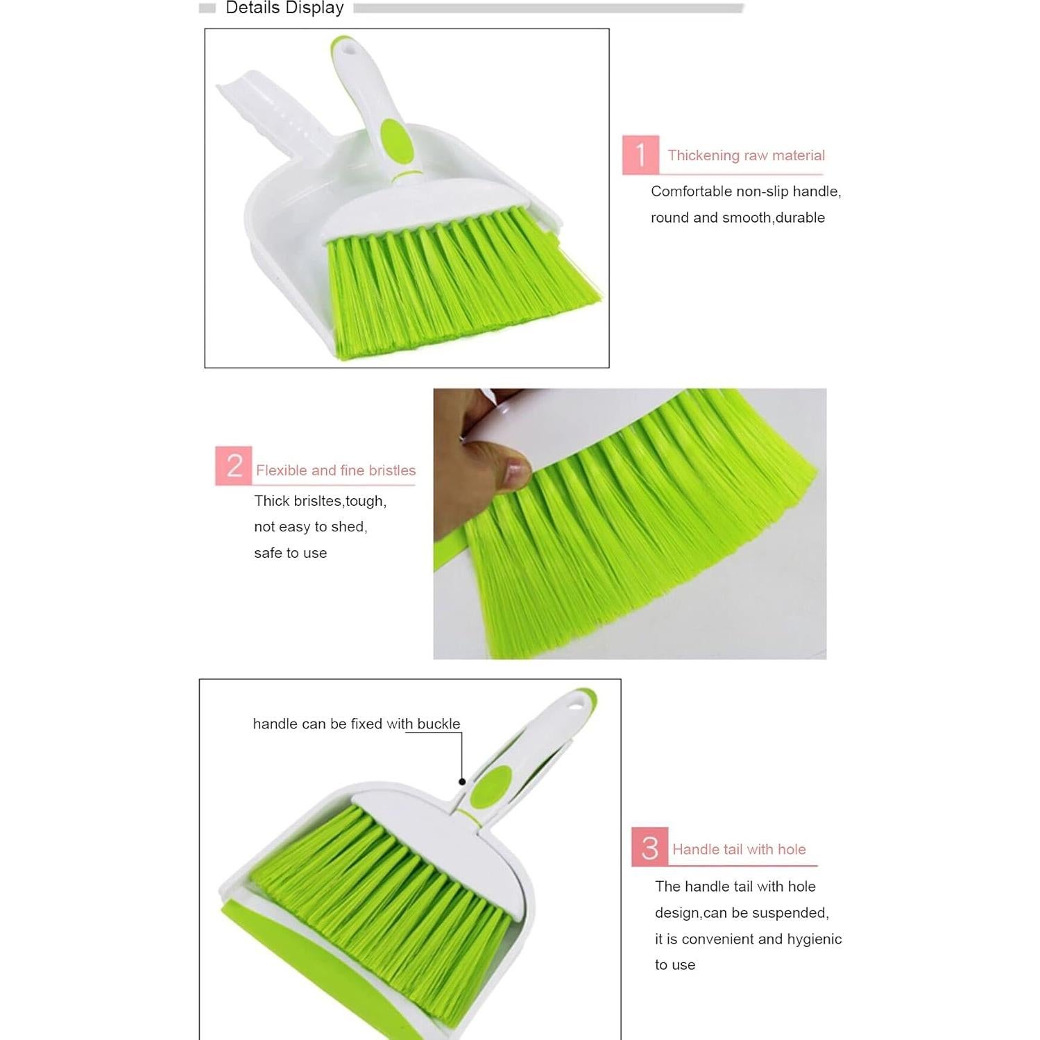 Juego de Escoba y Recogedor Mini BSMstone Azul 16x24 cm