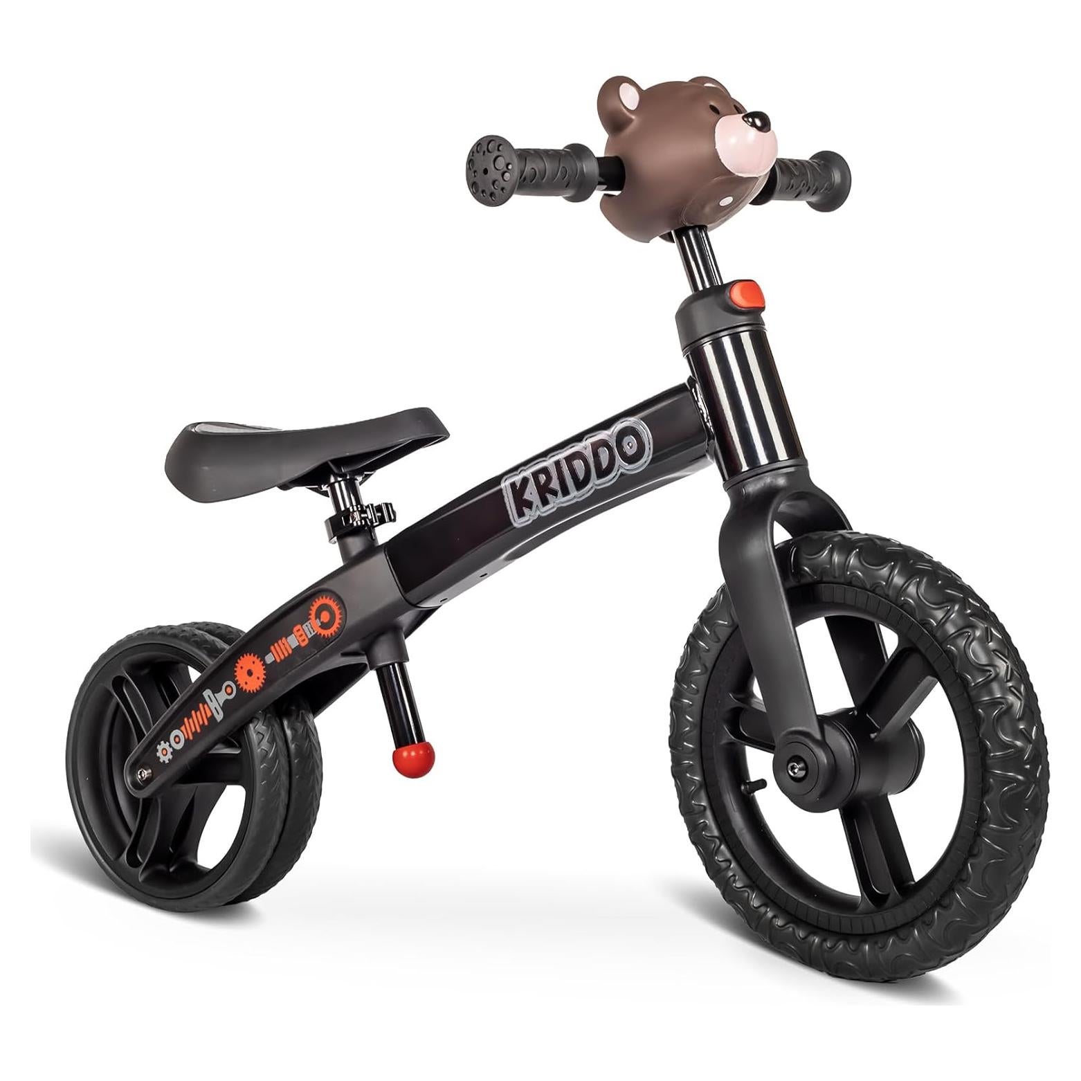 Bicicleta de Equilibrio KRIDDO para Niños 2 a 5 Años Negra