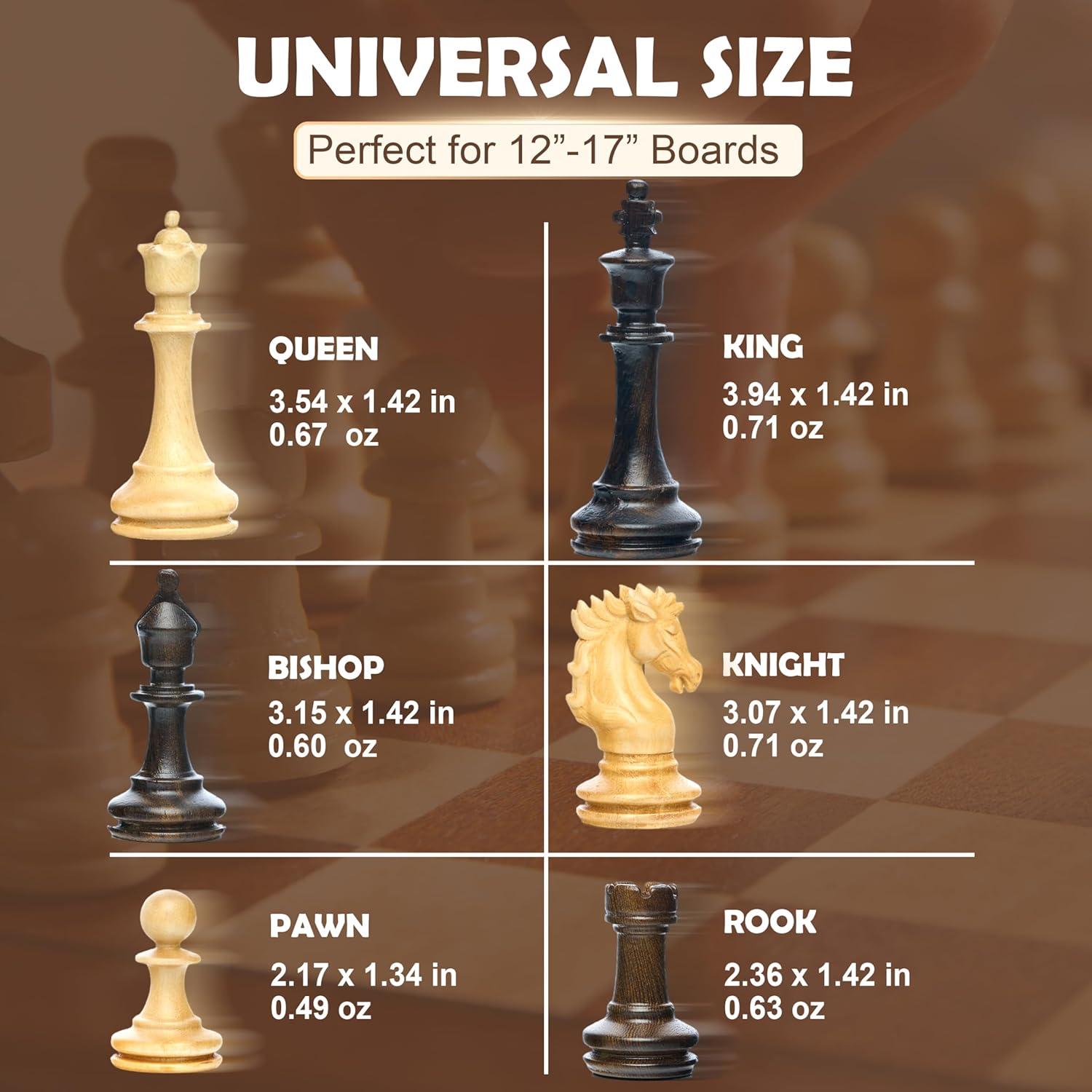 Piezas de Ajedrez de Madera Handicraftviet 34 Piezas 10 cm