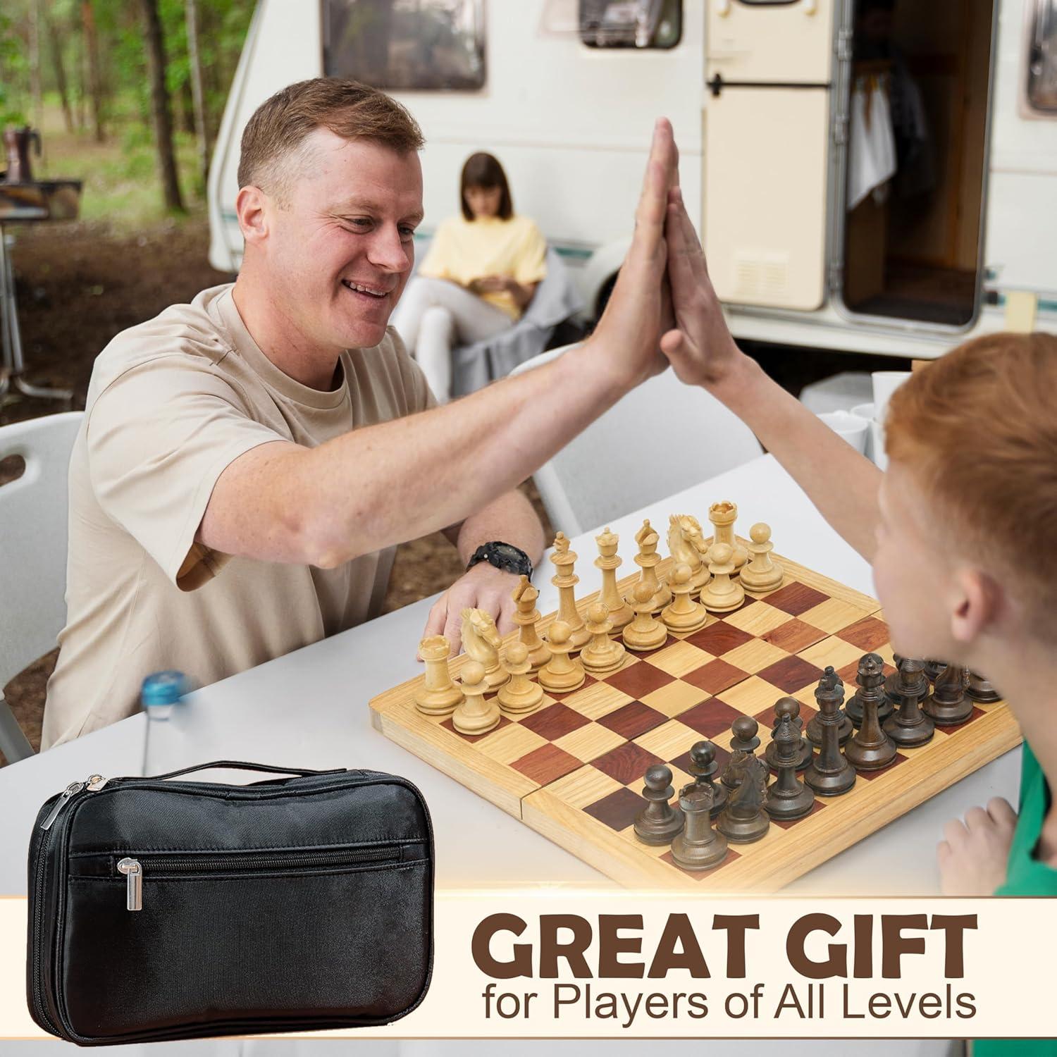 Piezas de Ajedrez de Madera Handicraftviet 34 Piezas 10 cm