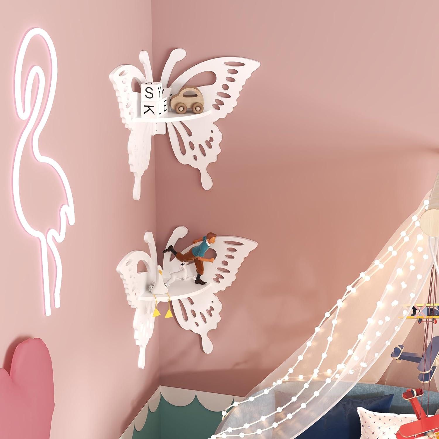 Estante de esquina mariposa blanca 2 niveles Beskadi