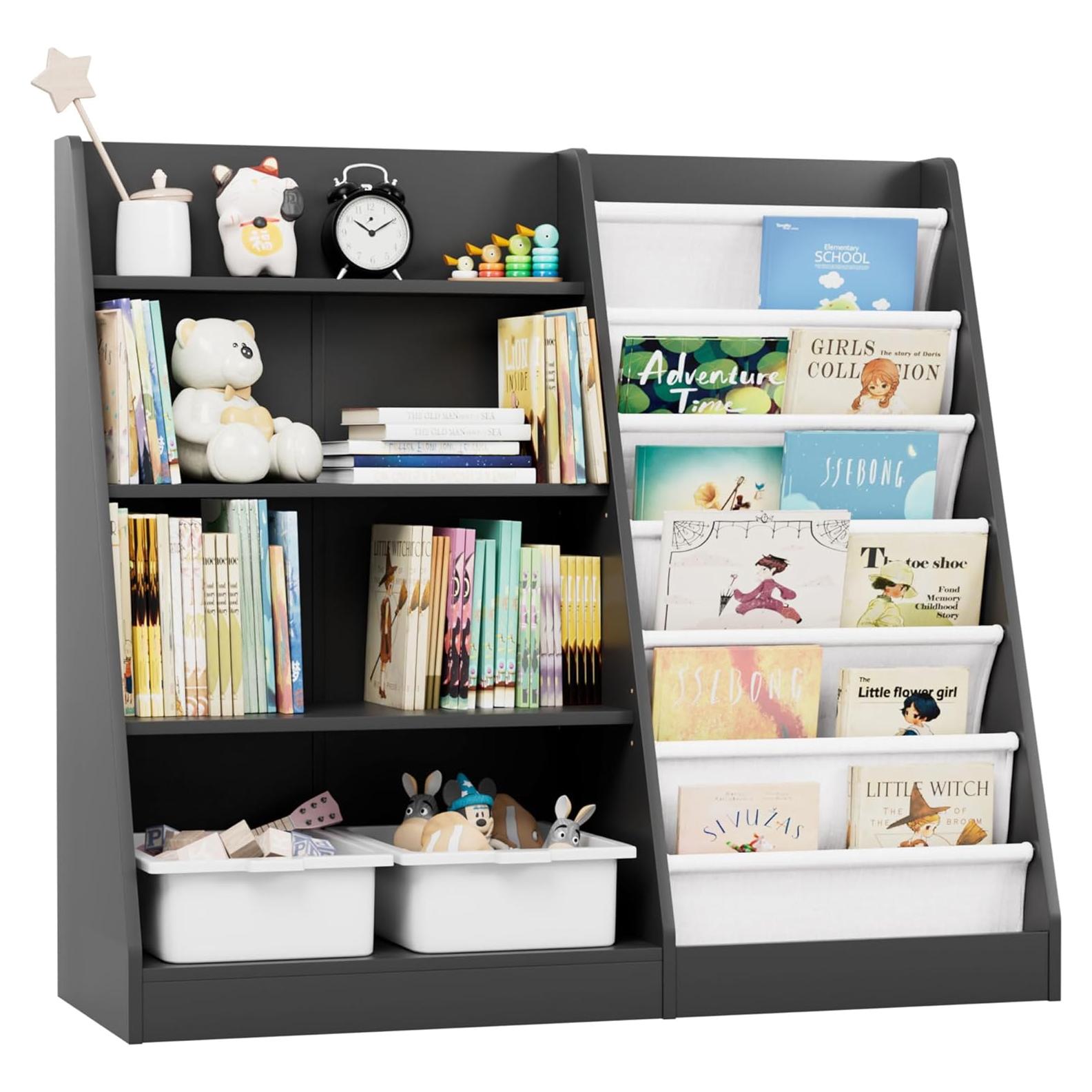 Estantería Montessori NACHES para Niños 4 Niveles Madera Negra