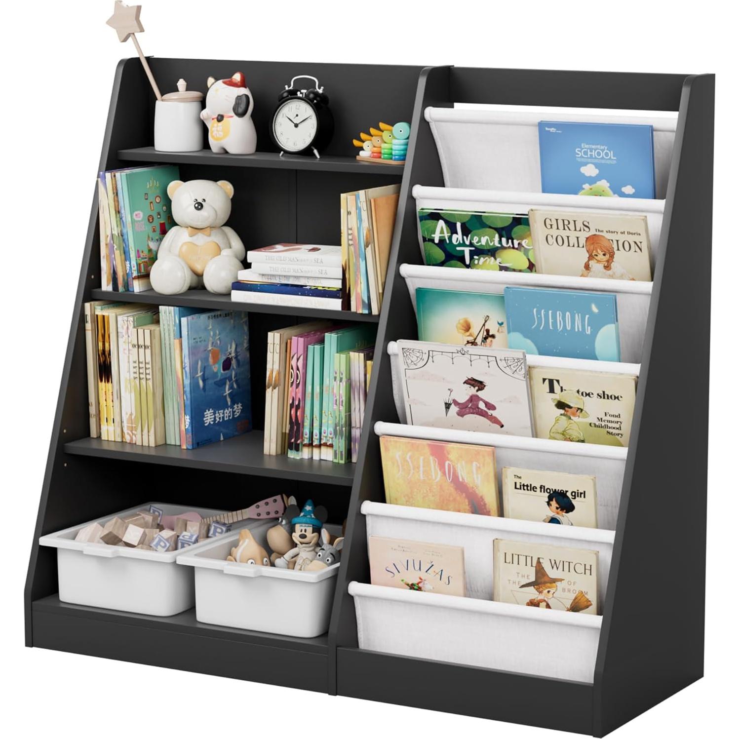 Estantería Montessori NACHES para Niños 4 Niveles Madera Negra