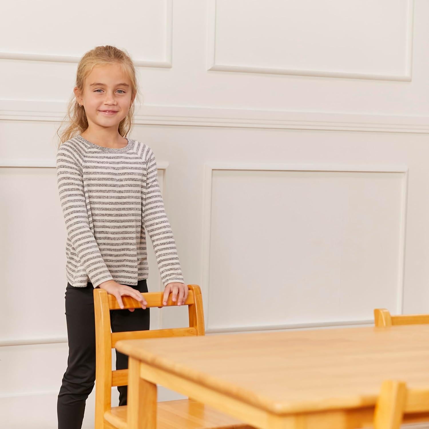 Sillas de Respaldo de Escalera ECR4Kids, Madera 30cm, Paquete de 2